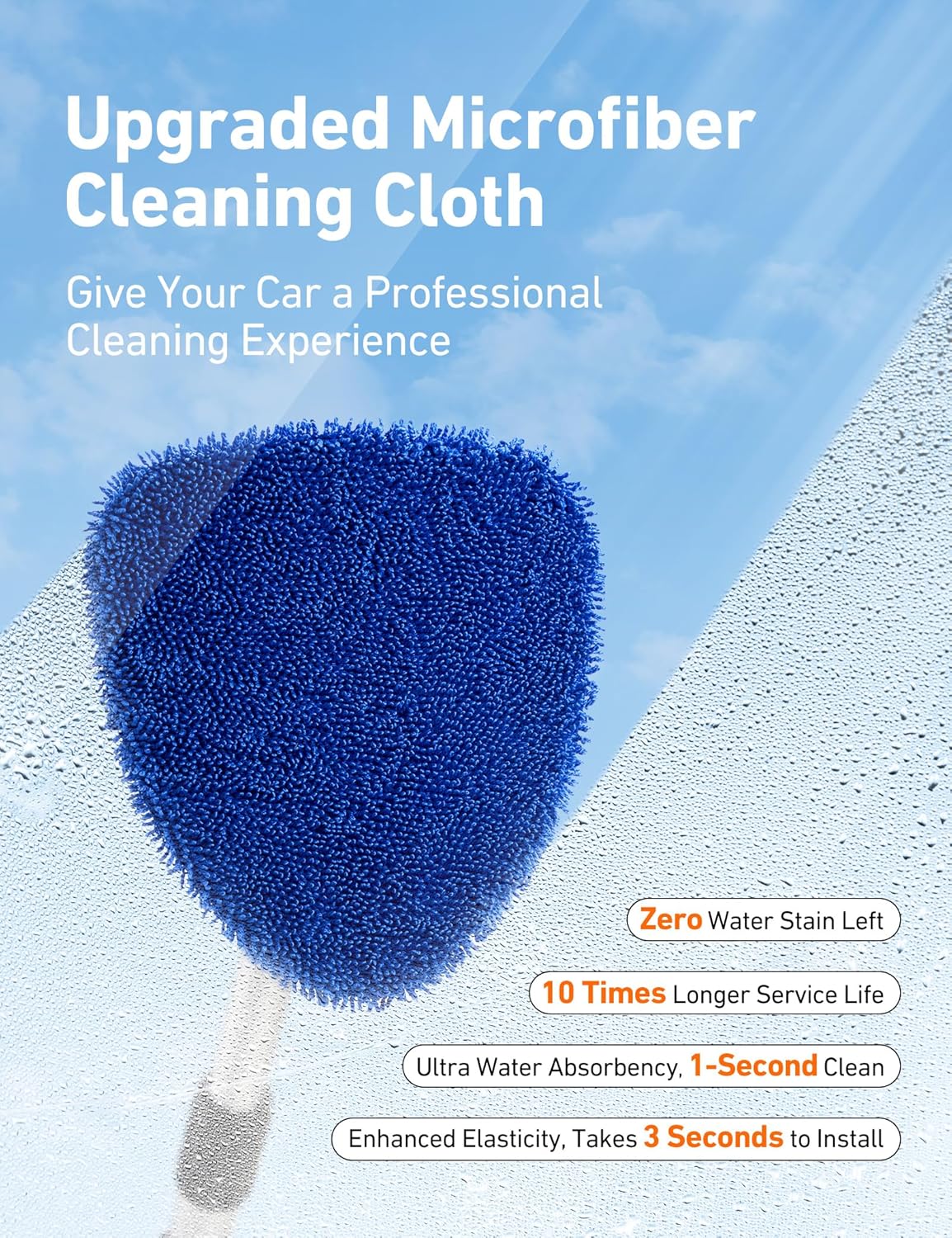 Detalle 2 de AstroAI Windshield Cleaner with 4 Microfiber Pads
