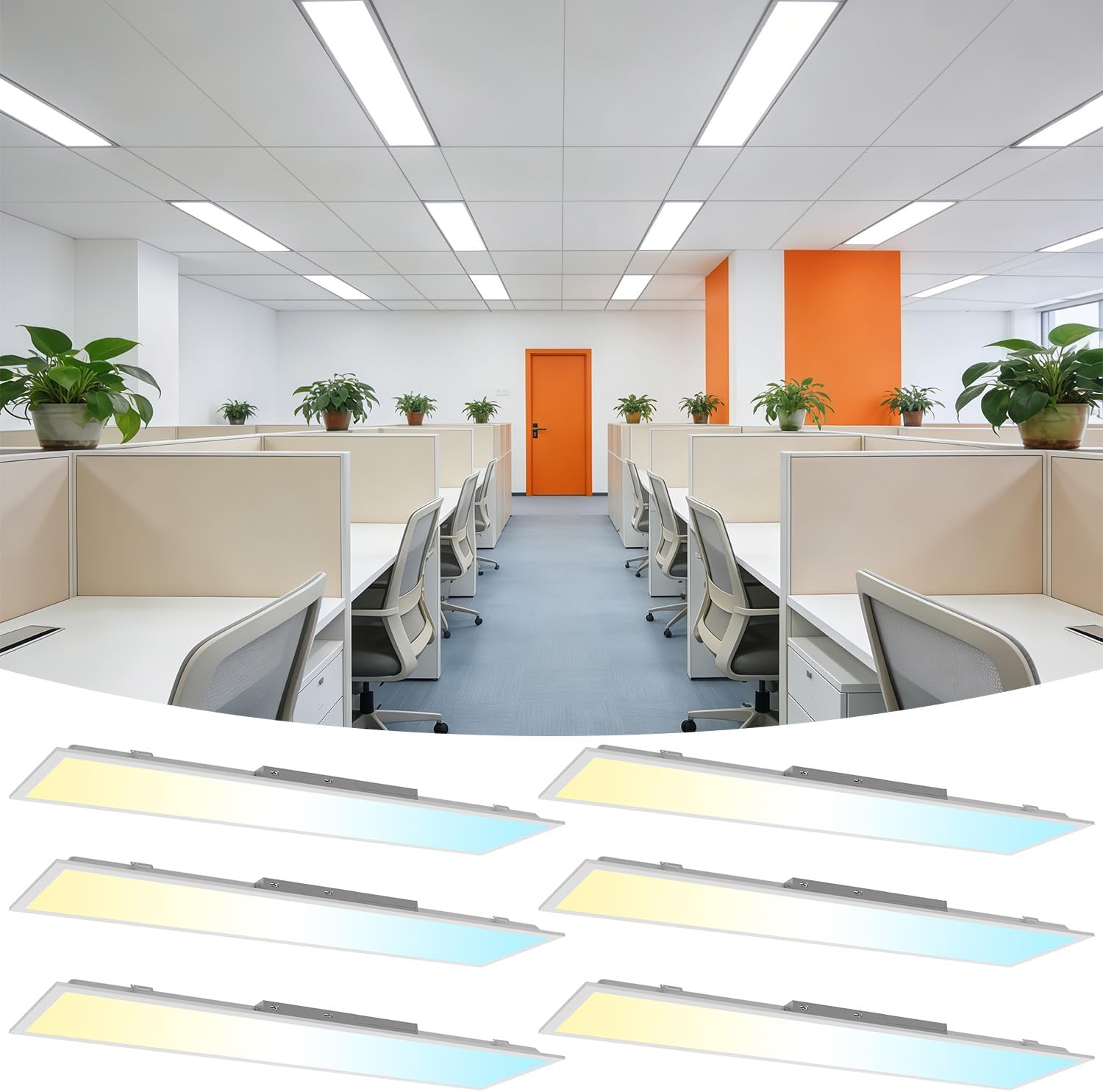 Detalle de CLLIGHTING CL PL 1x4 6PACK LED Flat Panel Lights, 5-CCT, 0-10V Dimmable