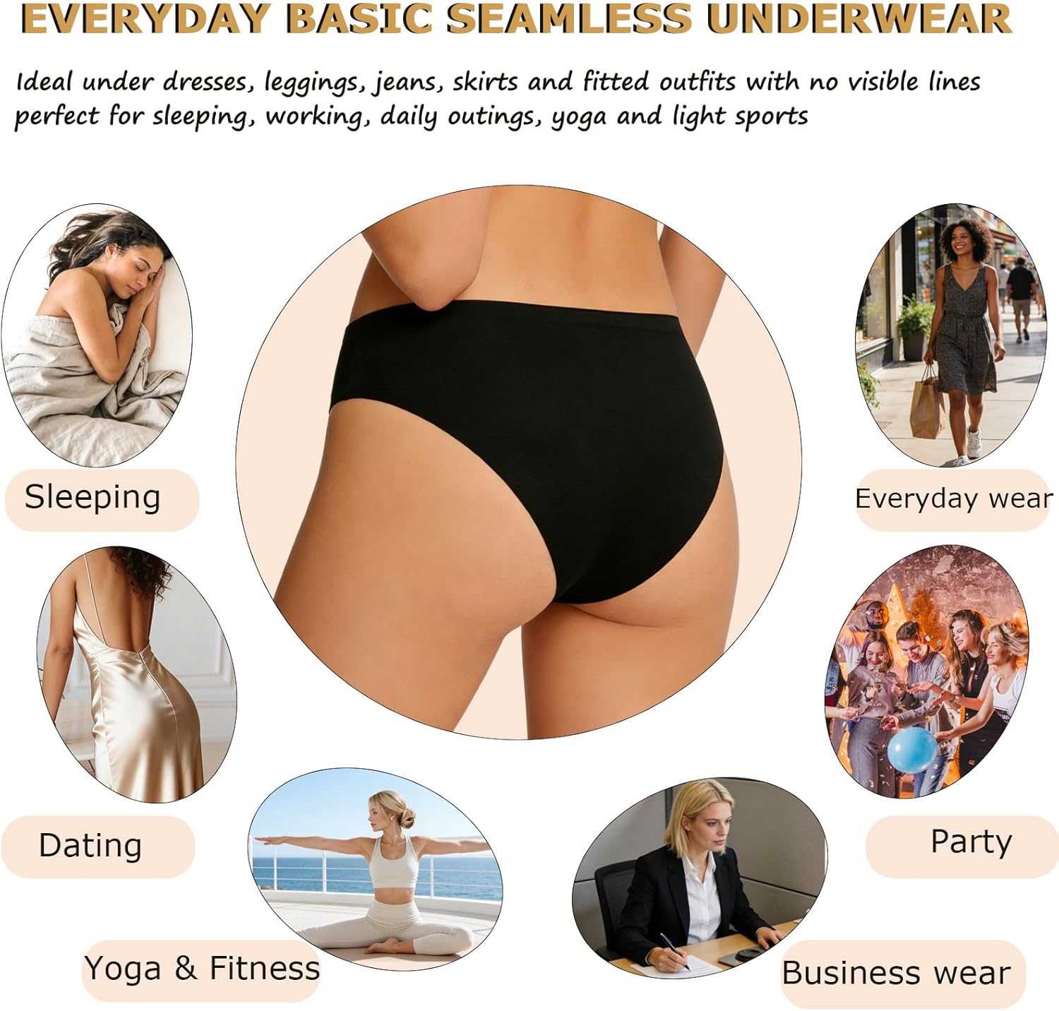 Thumbnail 5 de FINETOO Seamless Hipster Underwear 6-Pack 🩲