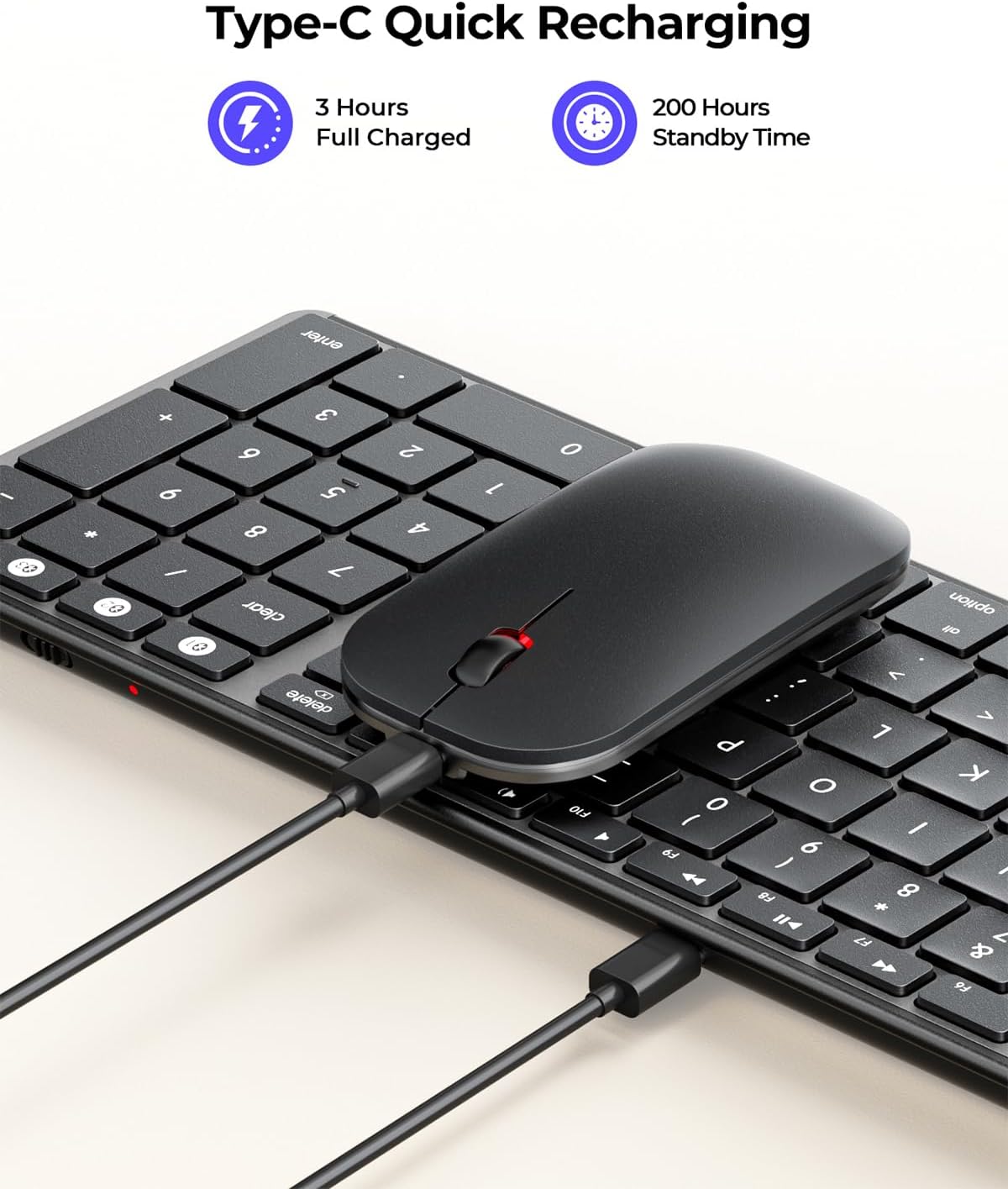Detalle de Seenda SKM64-2 Bluetooth Keyboard and Mouse Combo for Mac