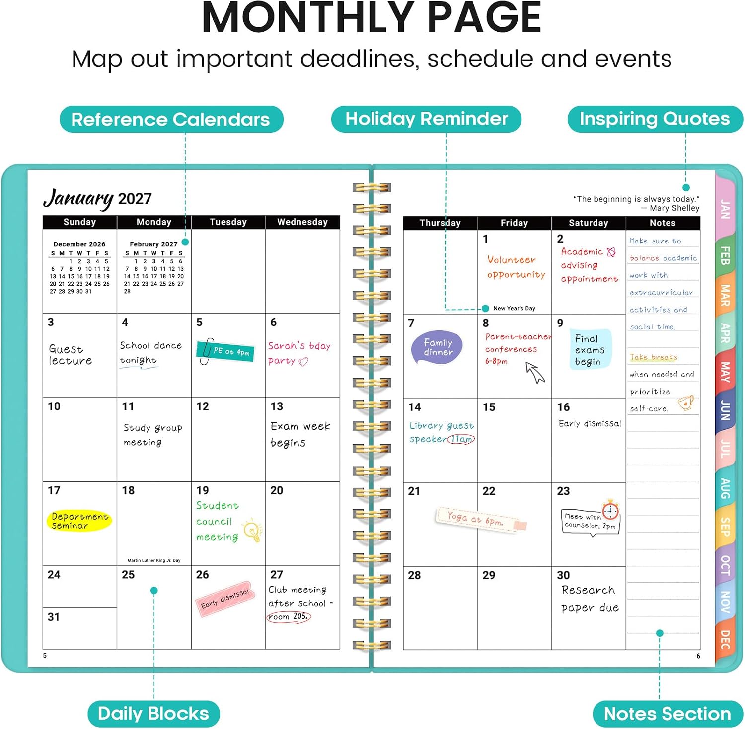 Detalle 2 de Taja Planner 2027-2028, 18-Month Planner