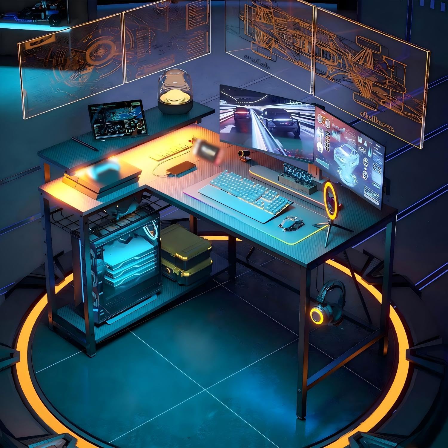 Thumbnail 4 de Bestier 106.5CM L‑Shaped Gaming Desk