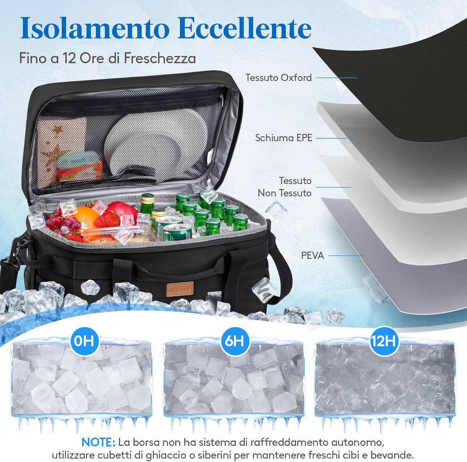 Thumbnail 2 de Lifewit Borsa Termica 30L per pranzo e picnic, grande cooler bag portatile impermeabile