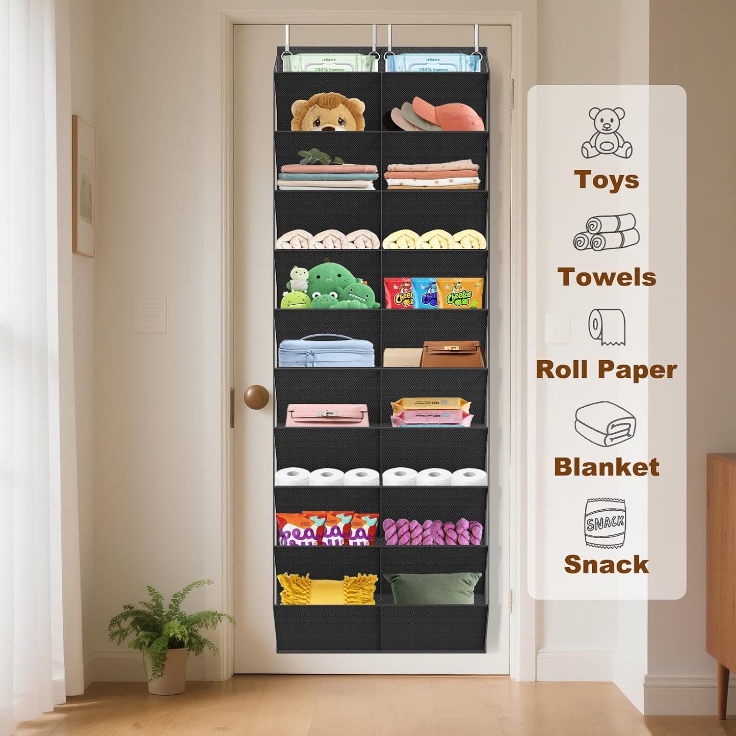 Thumbnail 6 de UVIAHOMI UVOTDSOB Over-the-Door Shoe Organizer, 10 Tiers, Clear Pockets