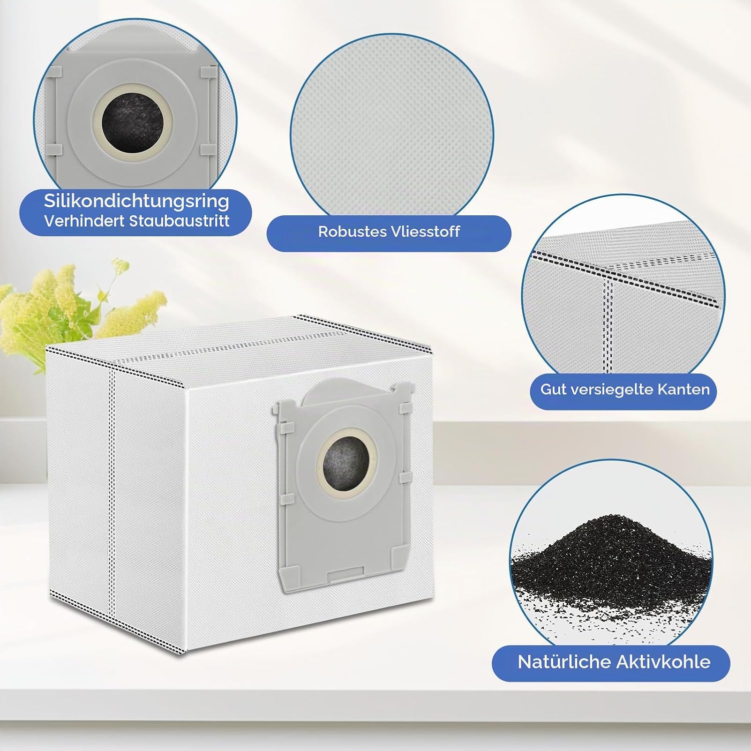 Thumbnail 2 de Spofan Staubbeutel 12er Pack für Ecovacs Omni-Modelle – präzise Passform, effektive Filtration und Geruchskontrolle