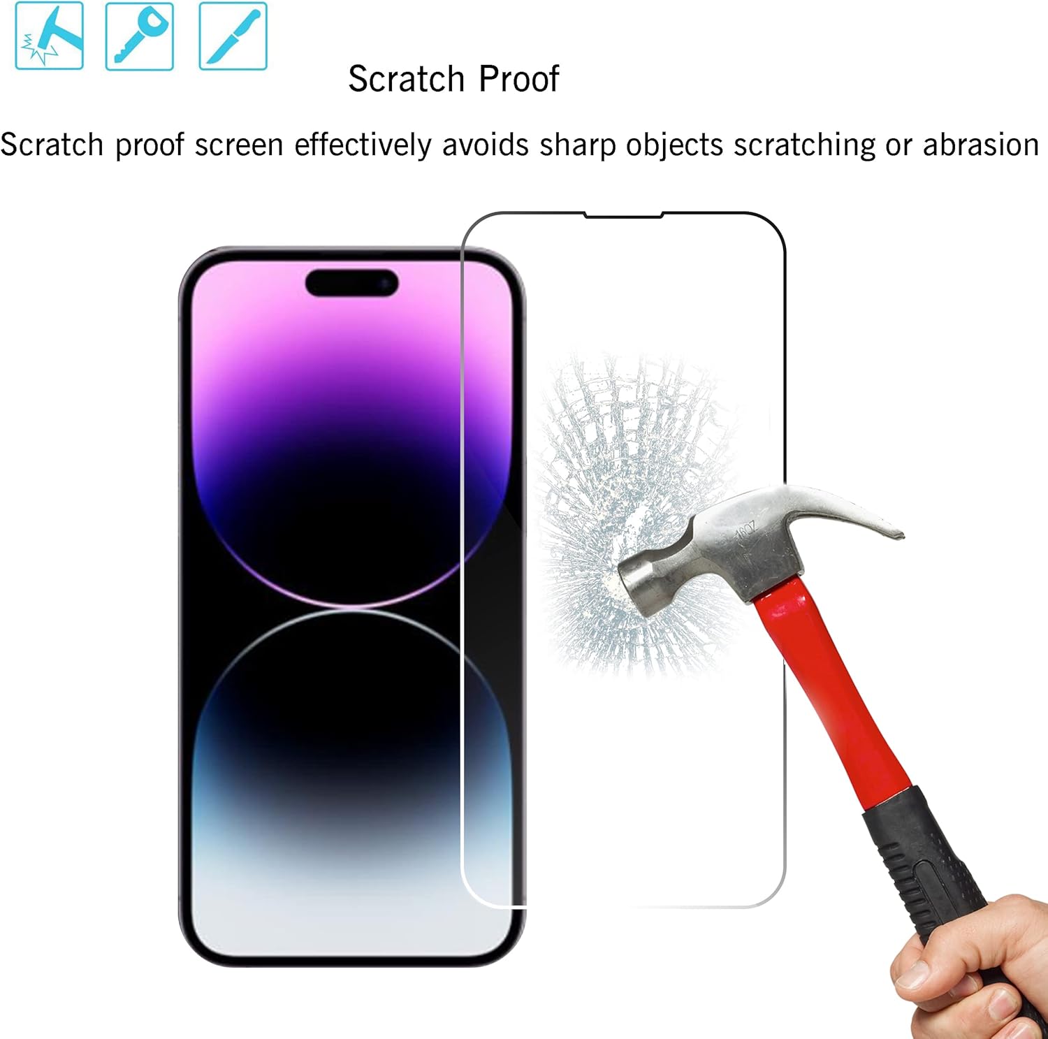 Thumbnail 2 de Ailun Glass Screen Protector for iPhone 14/14 Pro (6.1-inch) – 3 Pack Tempered Glass, Case Friendly