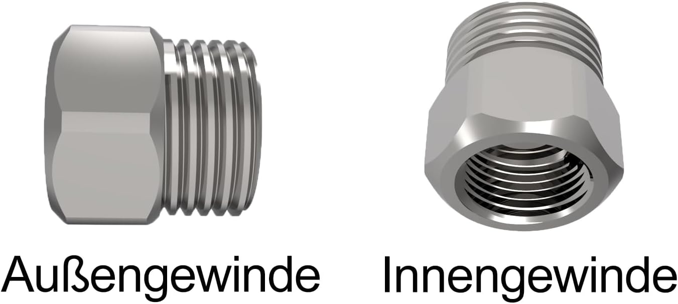 Detalle 2 de Edelstahl-Reduzieradapter Set 1/2 auf 3/8