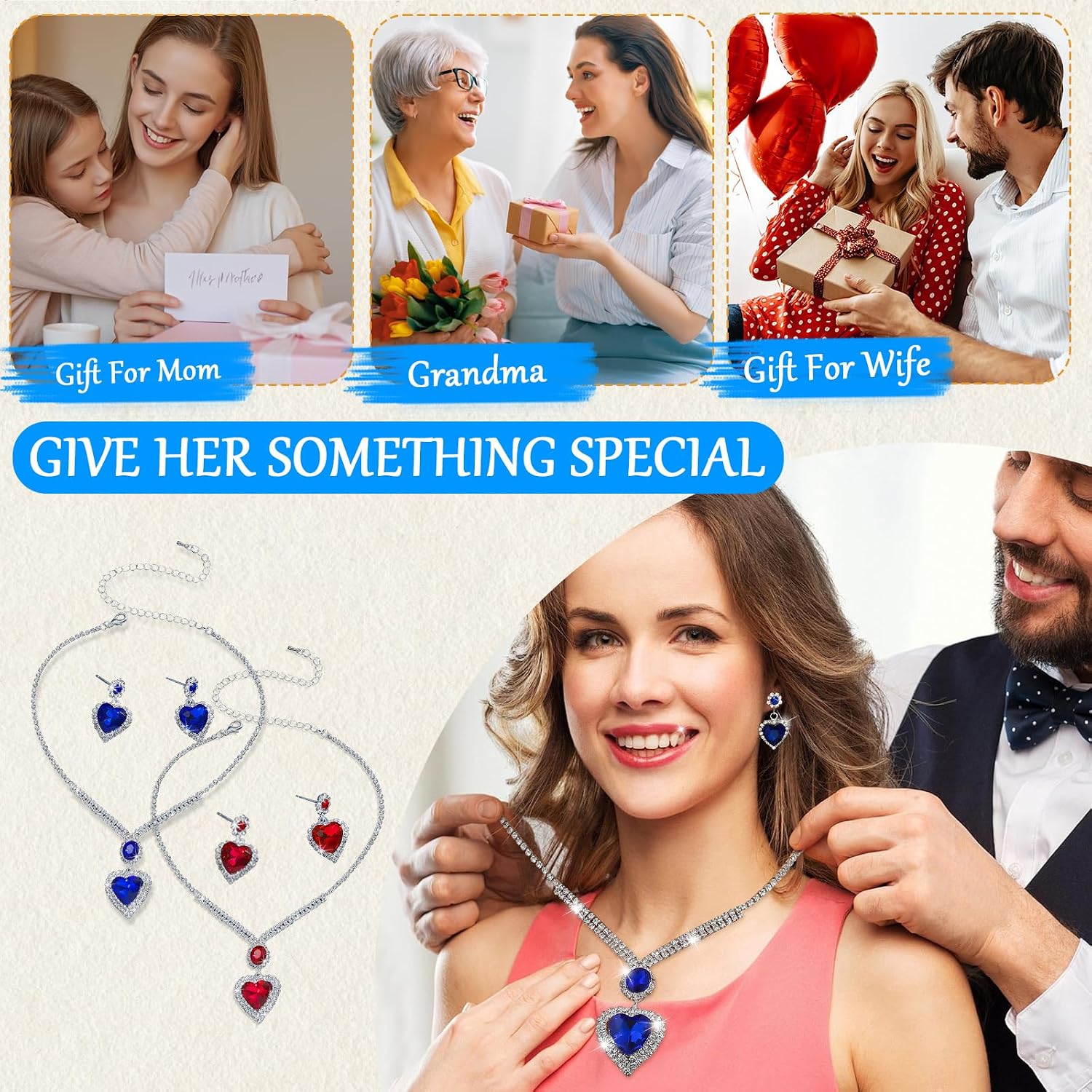 Thumbnail 6 de LjFrexia Hochzeit Schmuckset mit Herz