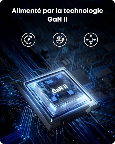 Detalle de Anker 736 Nano II 100W — Chargeur USB-C 3 ports (GaN II)
