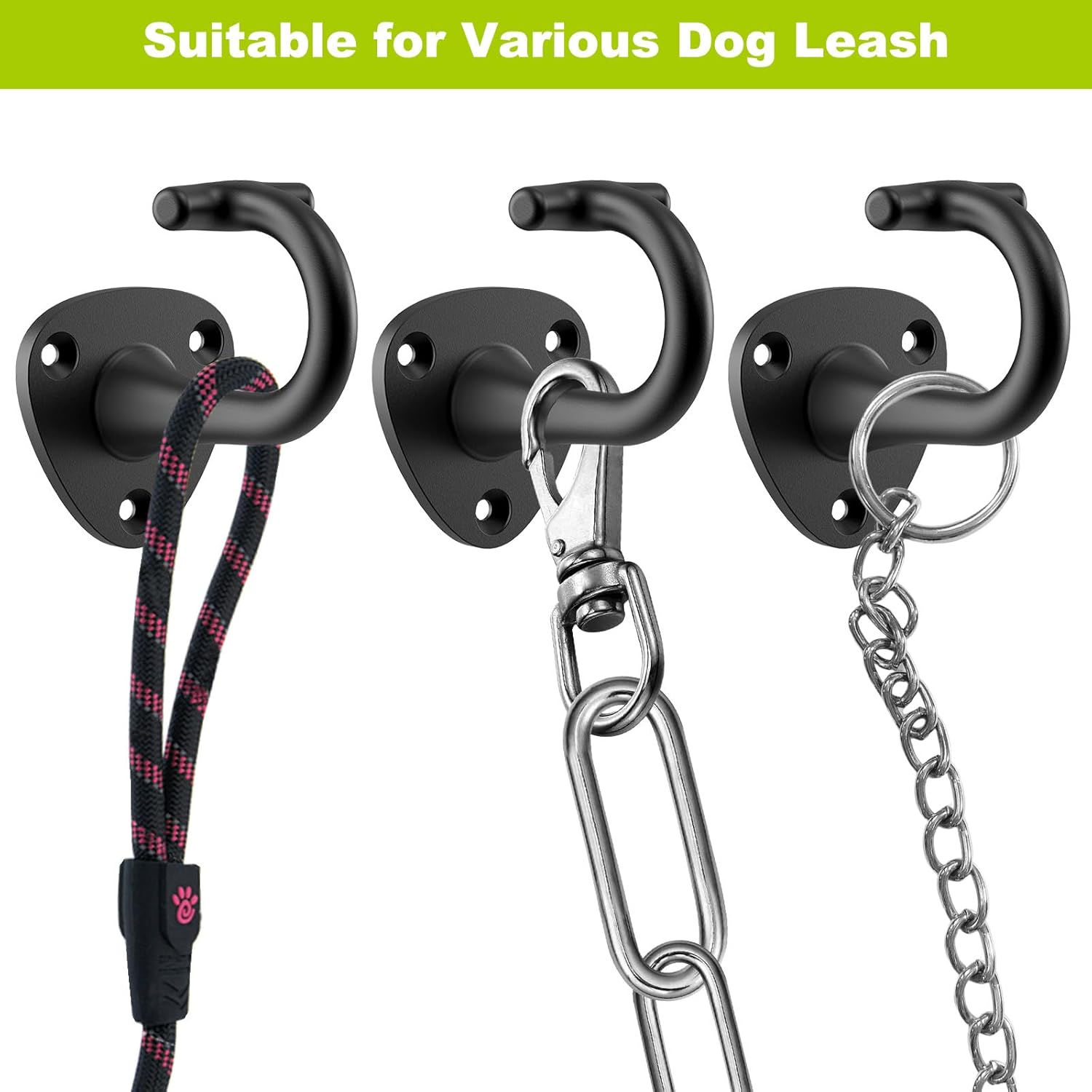 Thumbnail 2 de BeneLabel Dog Leash Holder for Wall (2-Pack) – Heavy Duty Wall Hooks for Indoor/Outdoor Use