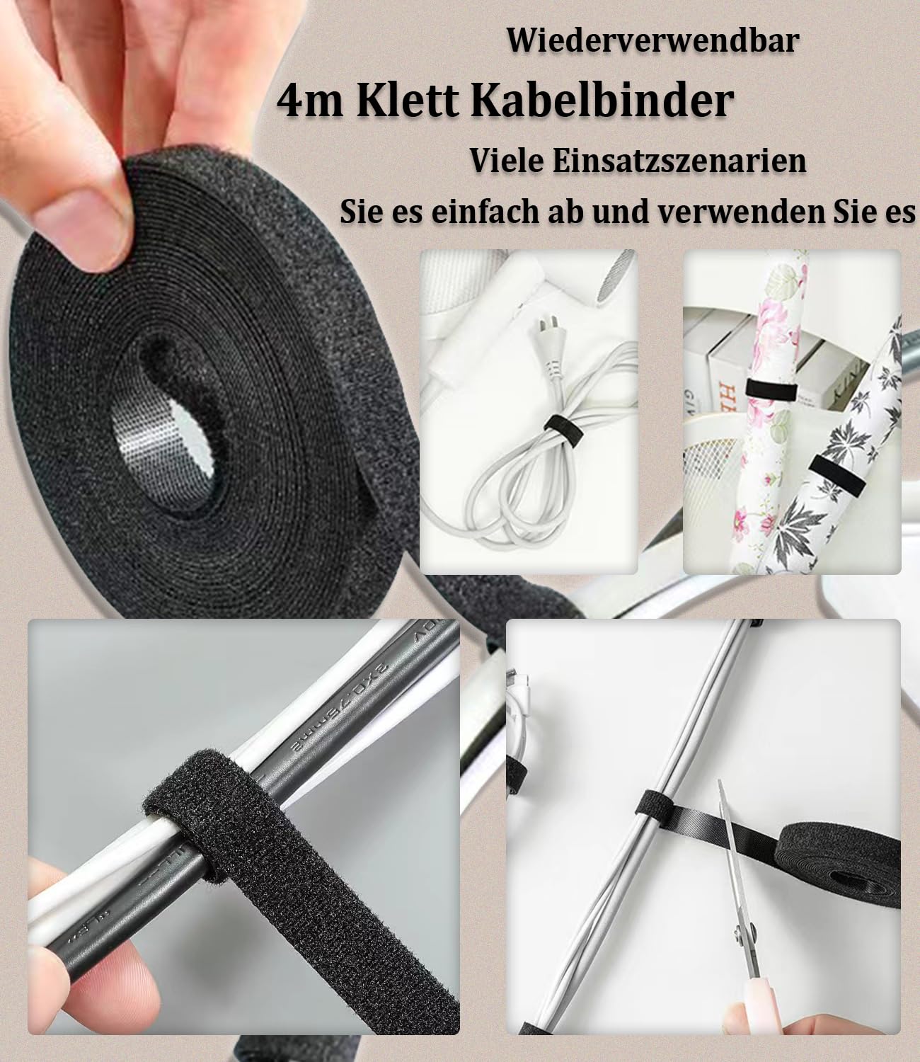Thumbnail 4 de MiuCo Kabelmanagement-Set 255 Teile: Ordnung am Schreibtisch mit selbstklebenden Clips und Box