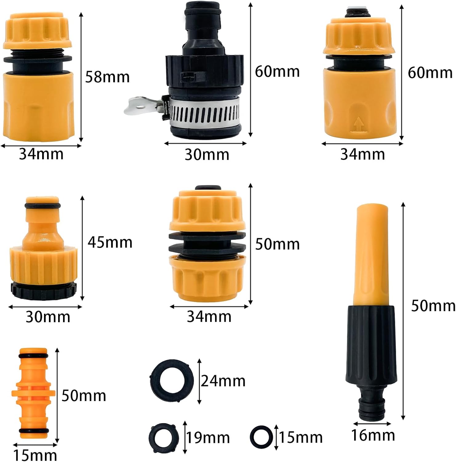 Thumbnail 4 de 27Pcs 2-in-1 Garden Hose Kit with Nozzle, Quick & Repair Connectors (1/2'' & 3/4'')