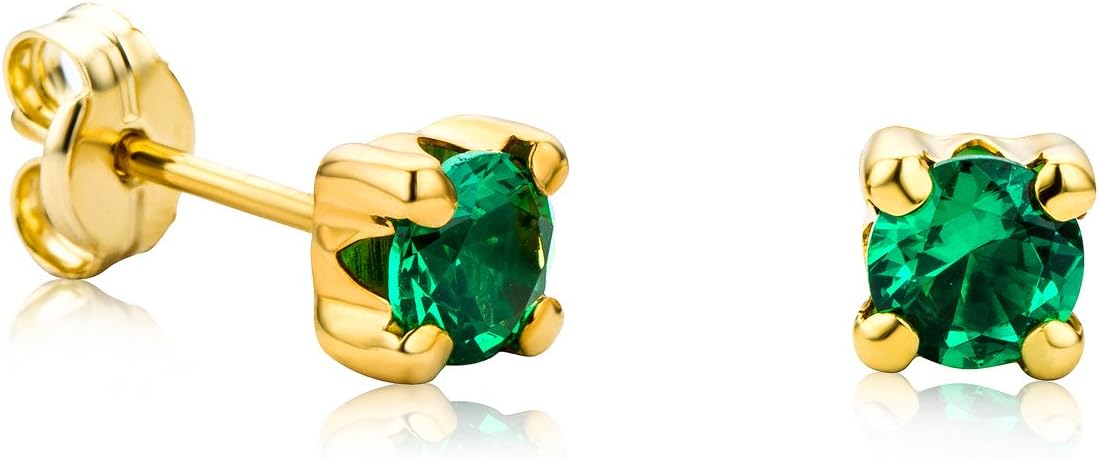 Detalle 2 de Boucles D'Oreilles Orovi 9 carats Émeraude