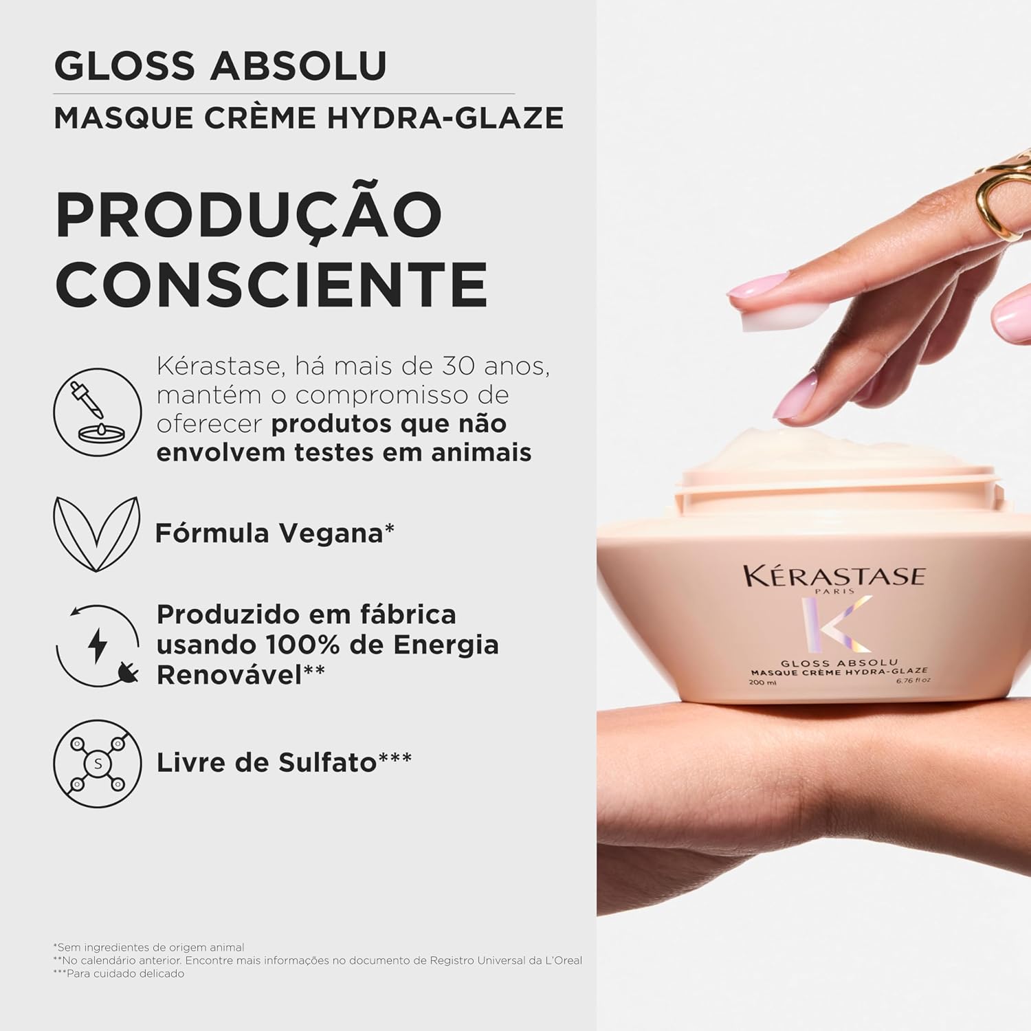 Detalle de Kérastase Gloss Absolu Masque Crème Hydra-Glaze hair mask (200 ml) for shine and smoothness
