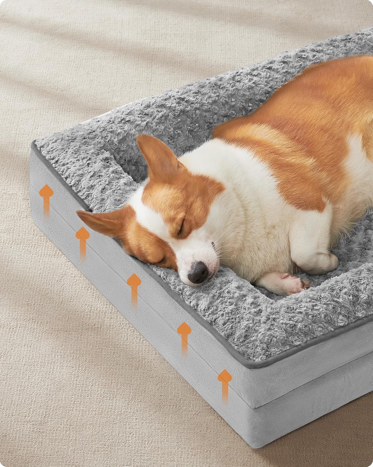 Thumbnail 3 de Feandrea Orthopedic Dog Bed for Large Dogs (Memory Foam) with Waterproof Liner, Dove Grey PGW252G01