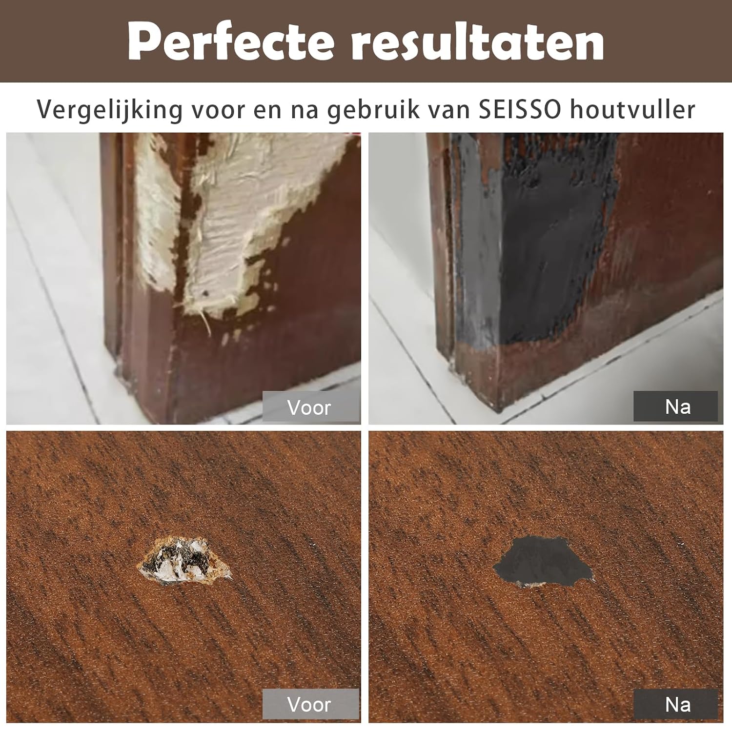 Thumbnail 2 de SEISSO 4722-1133 grijze houtvuller, schuurbaar en overschilderbaar, 200 g