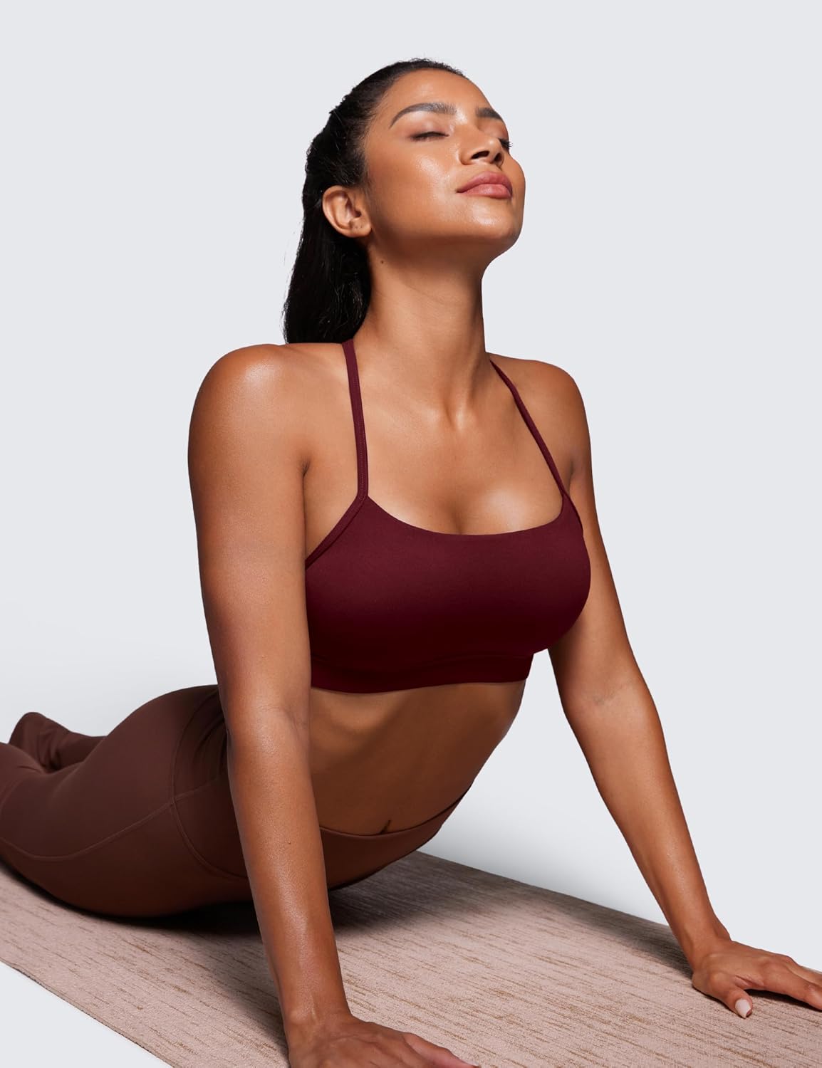 Detalle de CRZ YOGA Butterluxe reggiseno sportivo donna imbottito a basso impatto Y-back con spalline spaghetti