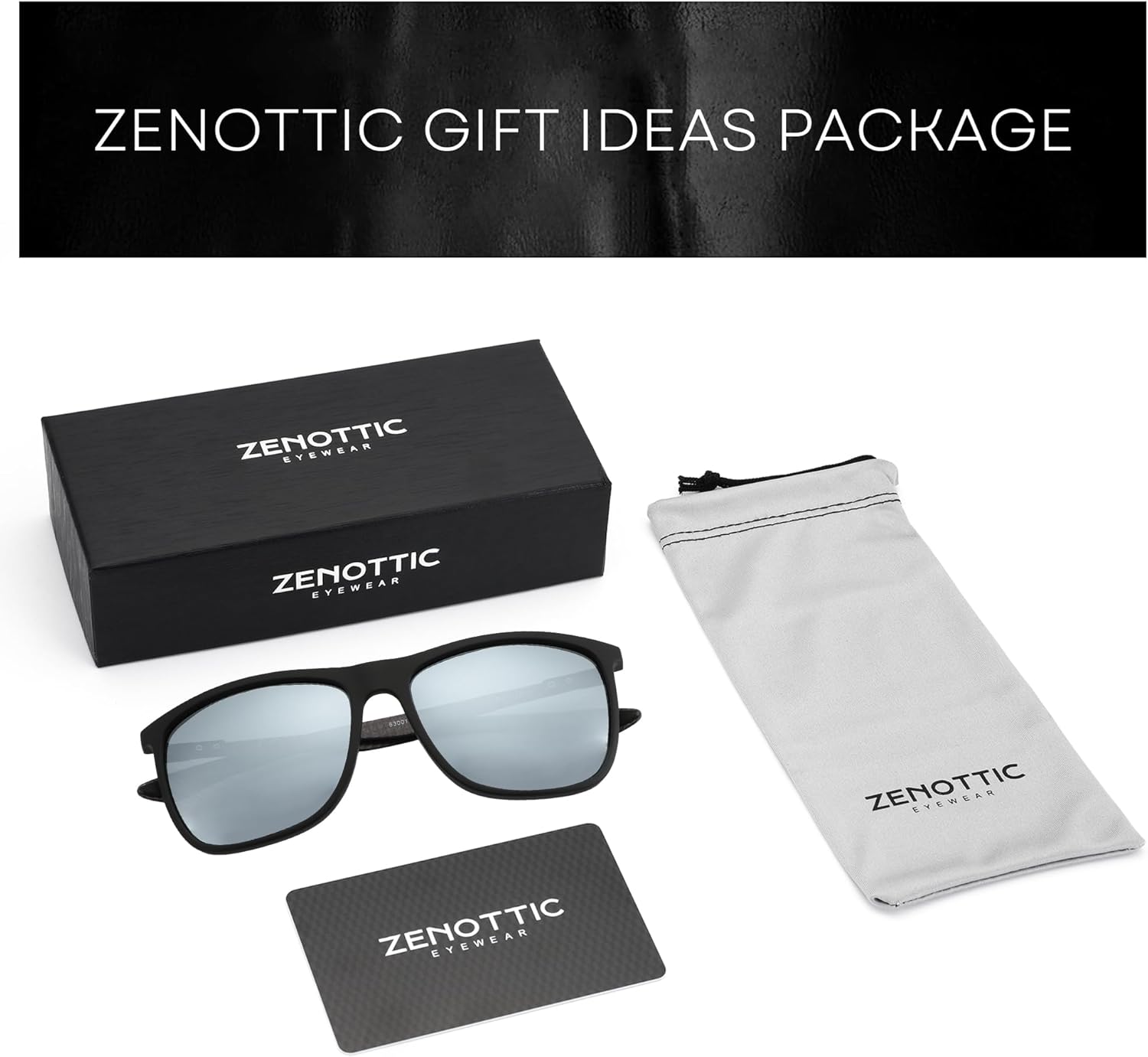 Thumbnail 5 de ZENOTTIC Polarisierte Sonnenbrille Herren – Kohlefaser-Bügel, quadratisch, UV400 Schutz