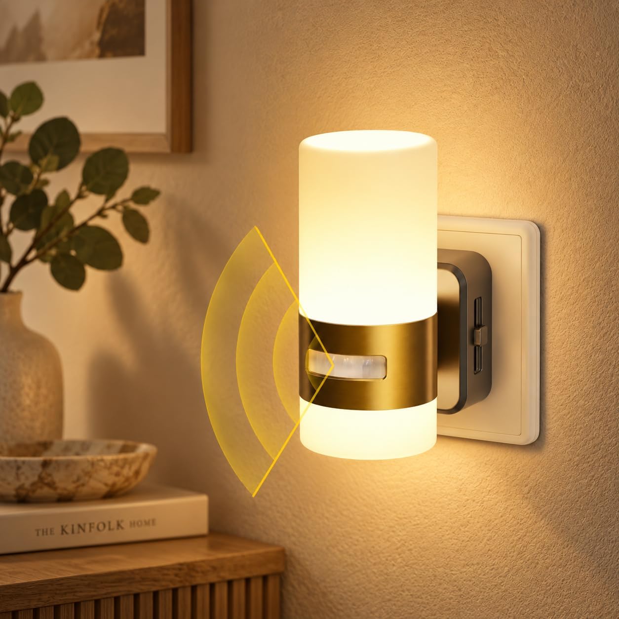 Detalle de JandCase EUC-GY17202DE nattlampa med rörelsesensor, dimbar, 3 lägen