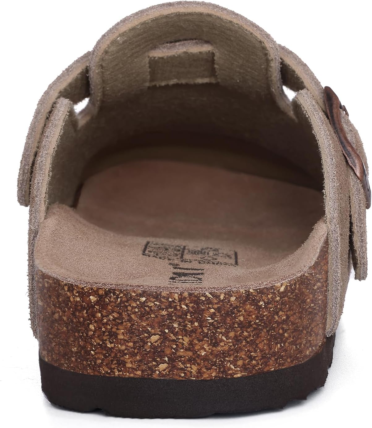 Detalle de KIDMI Genuine Suede Clogs for Women with Cork Footbed and Arch Support