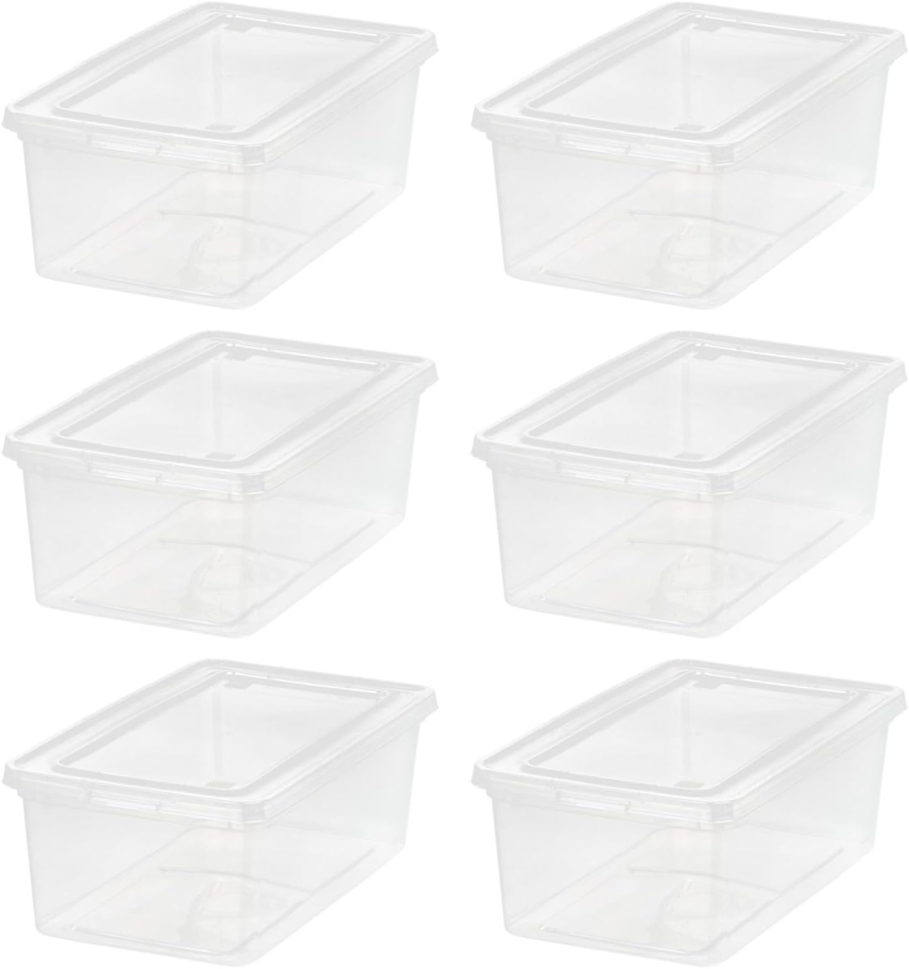 Detalle de IRIS USA 6-Pack 6 Quart Storage Bins with Lids