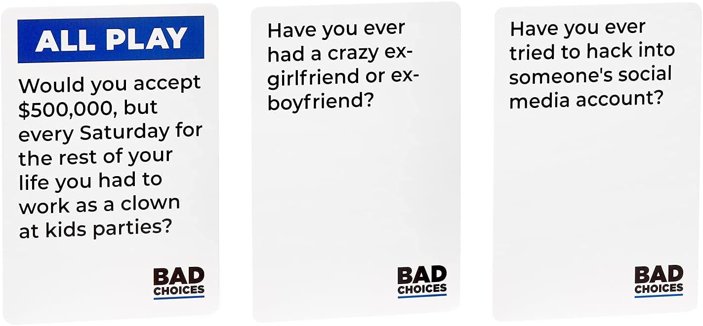 Detalle 2 de Bad Choices Party Game Set, 400 cards