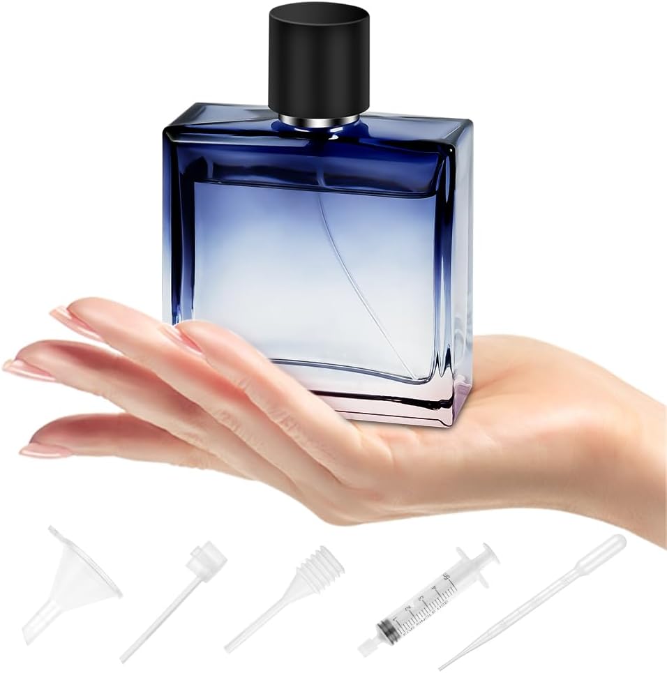 Detalle de LOPHE Parfümzerstäuber – 2 Stück, 50 ml, Glas/Blau, nachfüllbar
