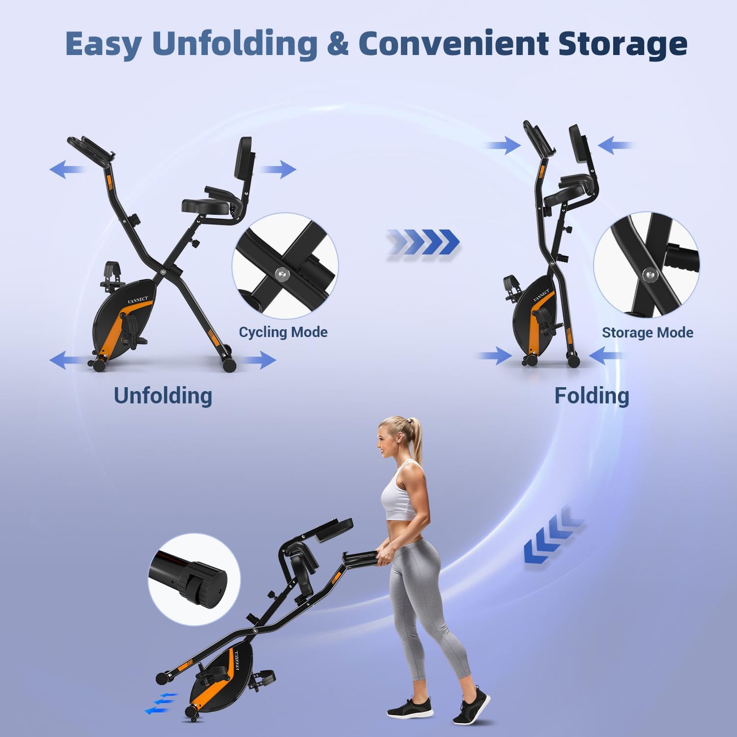 Thumbnail 6 de 2025 Foldable Exercise Bike 16-level magnetic resistance