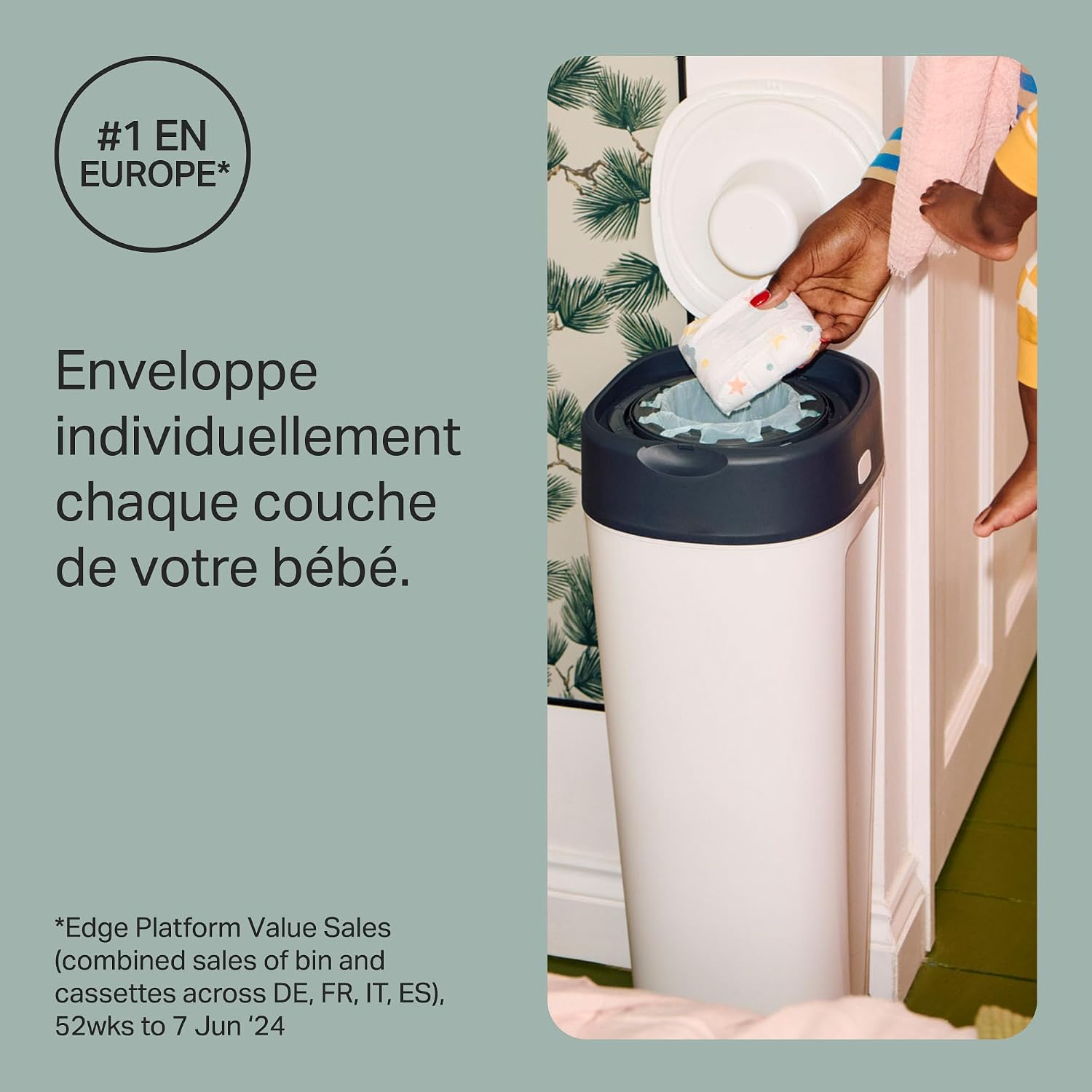 Detalle de Tommee Tippee XL Poubelle à Couches Twist and Click – avec 1 cassette multicouche antibactérienne
