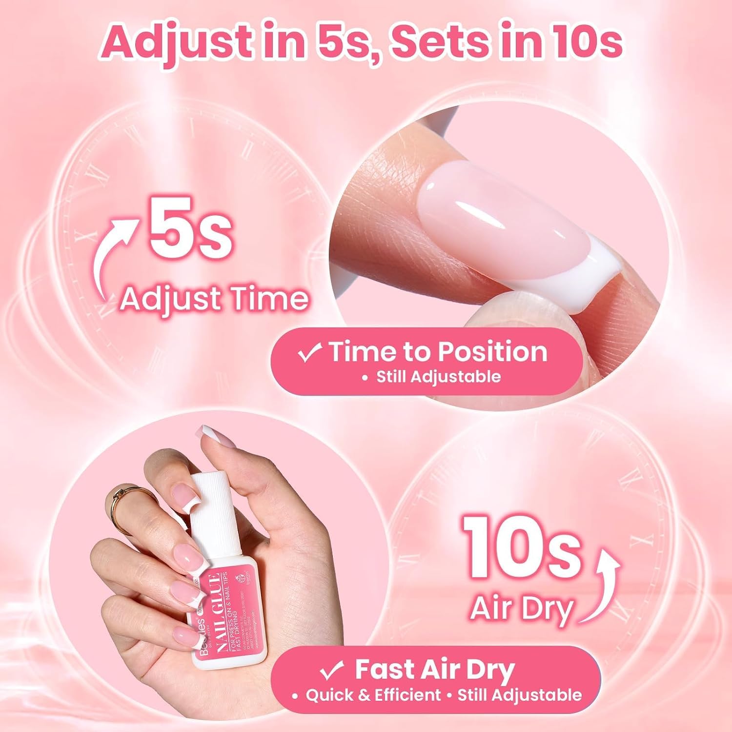 Detalle 2 de Beetles 10ML Super Strong Nail Glue (No-UV) for Press-Ons, Nail Tips & Acrylic Nails