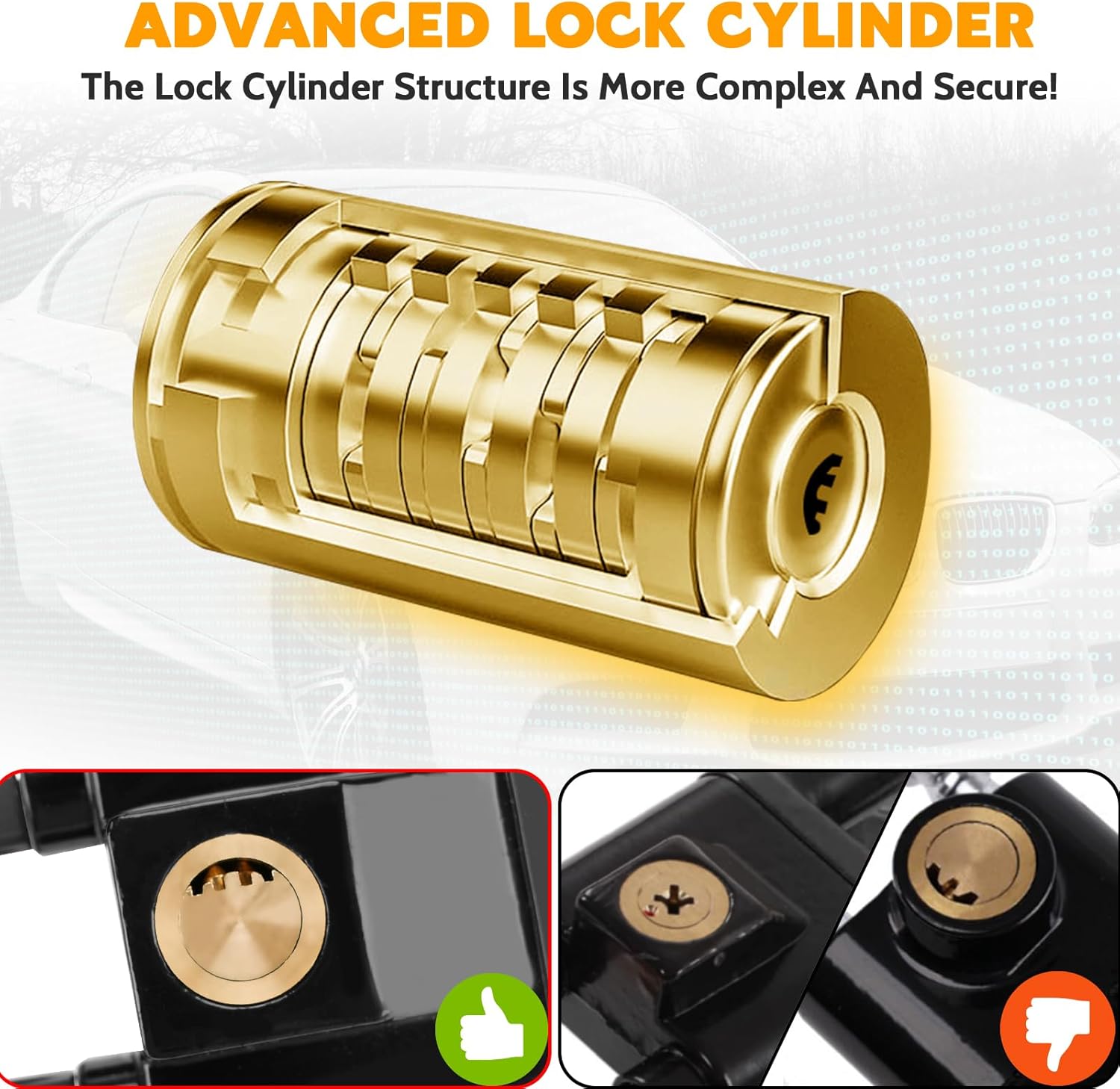 Detalle de Tevlaphee Steering Wheel Lock 3 keys ๐