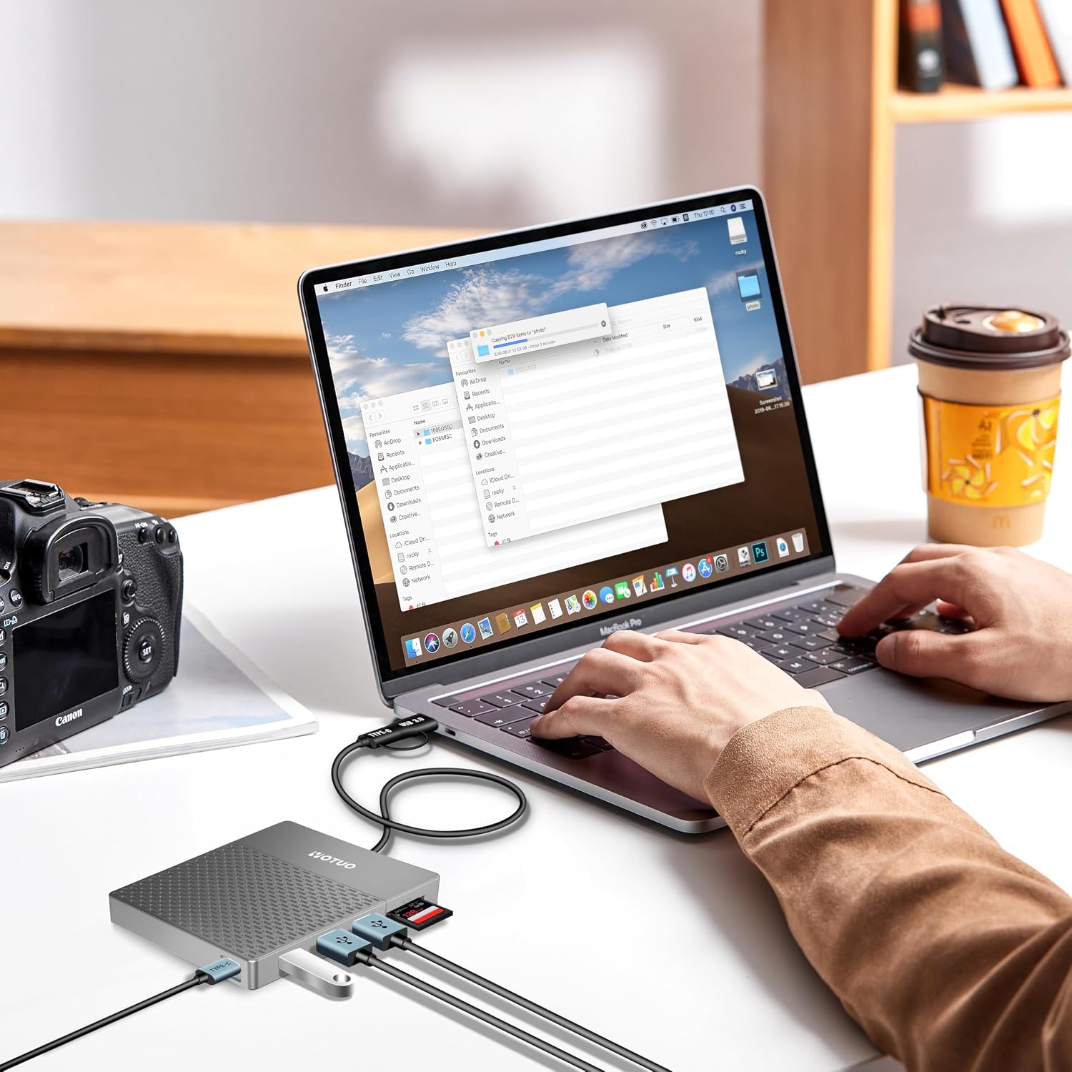 Thumbnail 5 de YOTUO SY-DSHDD01 1TB External Hard Drive and USB-C Hub with SD/TF Reader
