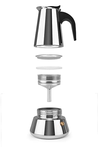 Detalle de Orbegozo KFI 460 cafetera italiana de inducción de acero inoxidable (4 tazas)