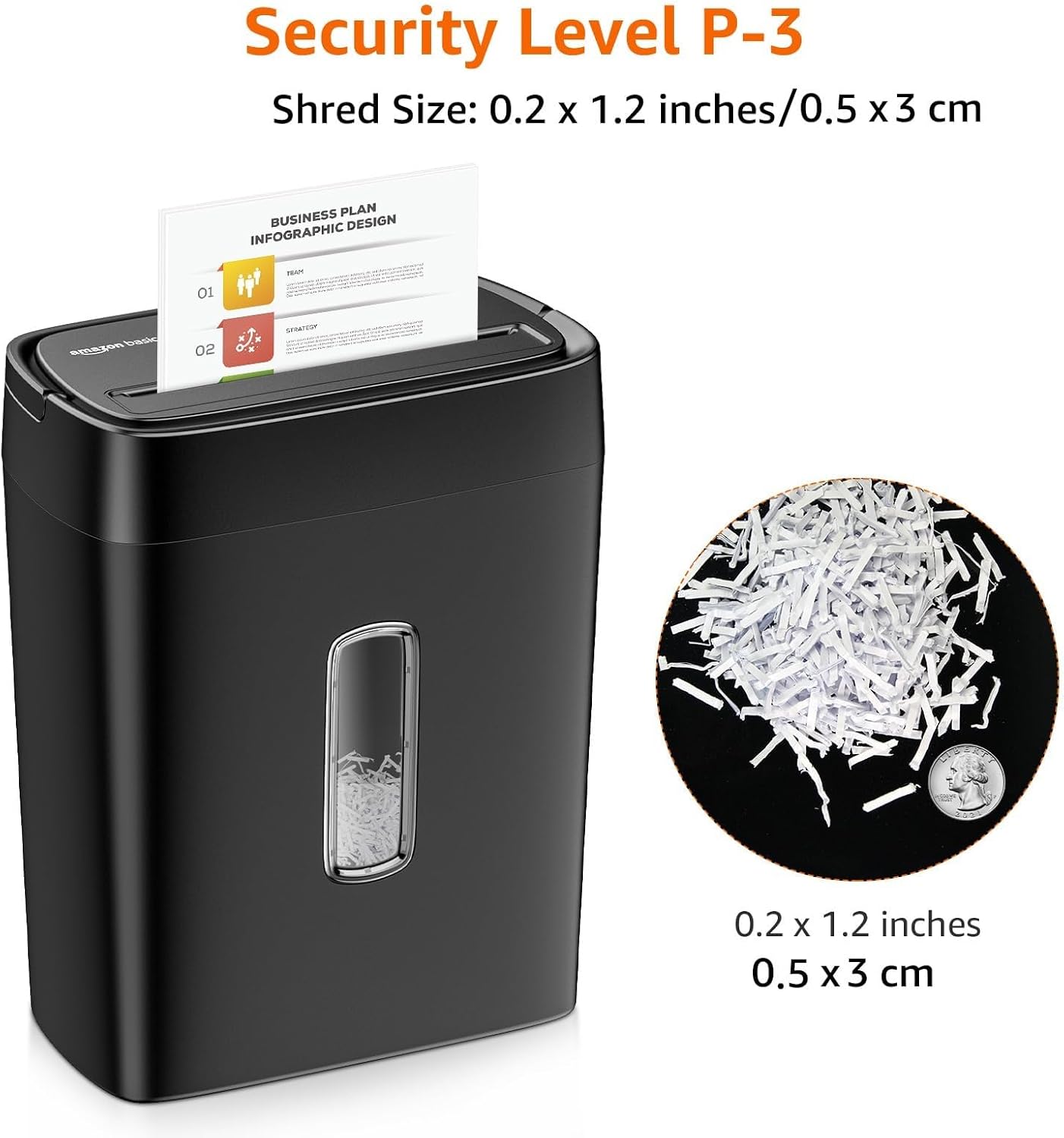 Detalle de Amazon Basics 12-Sheet Cross Cut Shredder ⚙