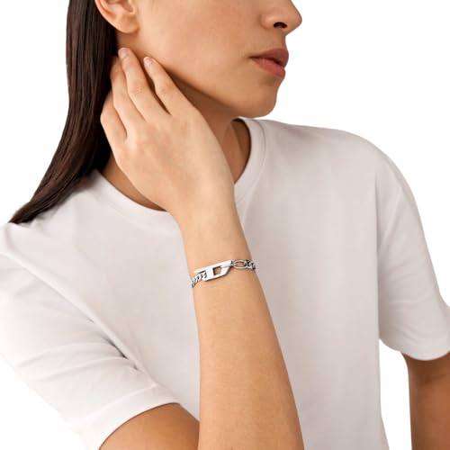 Detalle 2 de Diesel Pulsera de Cadena para Hombre de Acero Inoxidable, DX1496040, Plata Arena