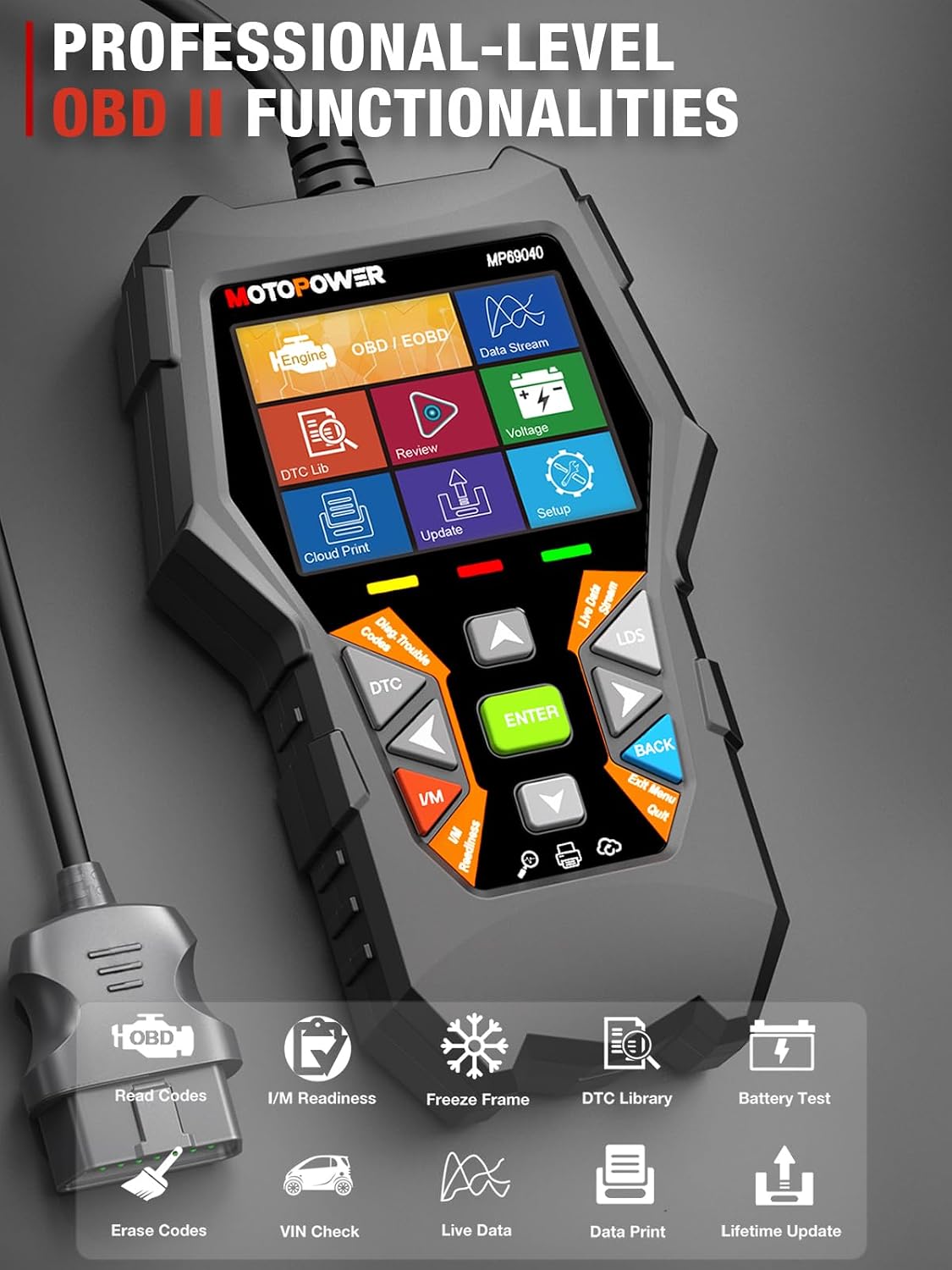 Thumbnail 5 de MOTOPOWER MP69040 OBD2 Scanner 2.8-inch