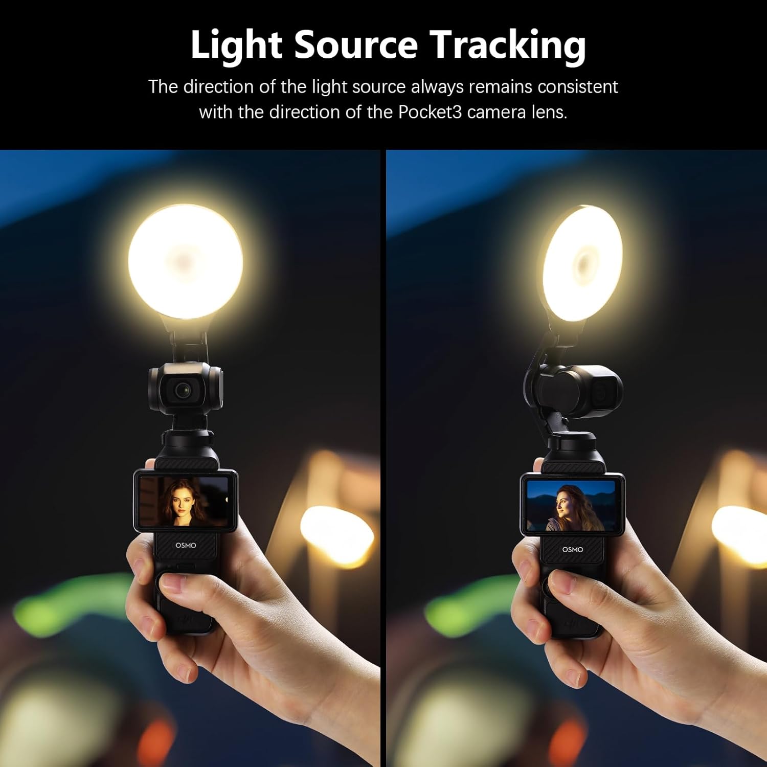 Thumbnail 2 de AMAZEAR LED Video Licht für DJI OSMO Pocket 3 – Kompaktes Fülllicht mit Auto-Follow
