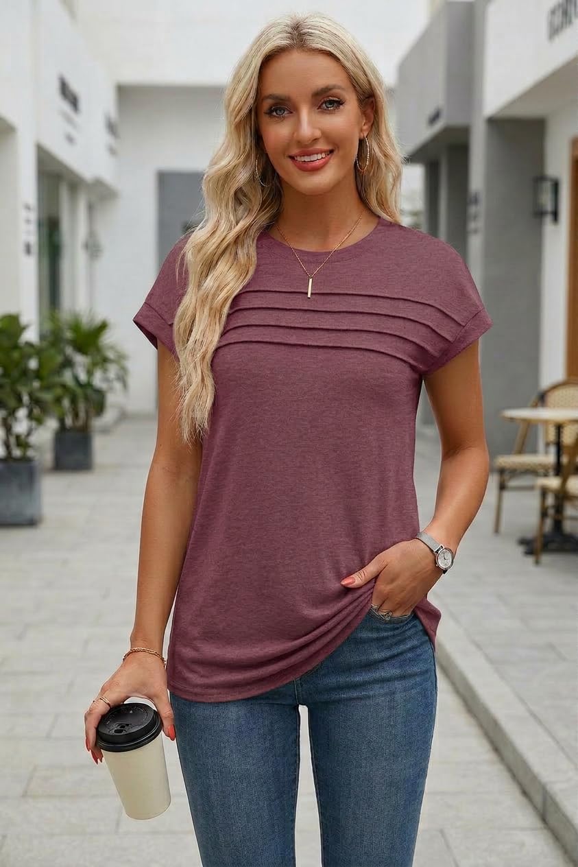 Thumbnail 2 de Chicrise Damen Tank Top Sommer – Flügelärmel, Falten-Detail und Rundhals