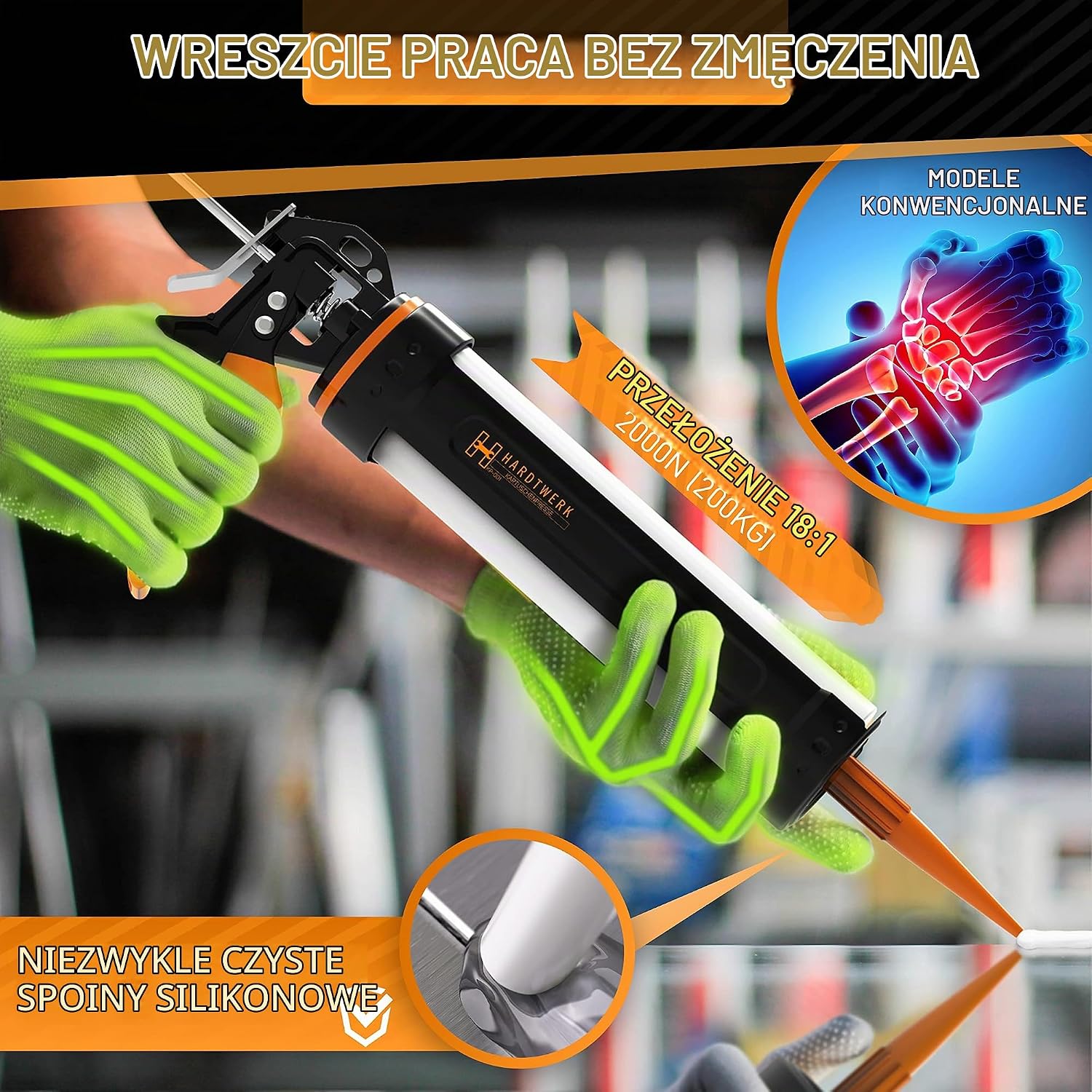 Detalle 2 de HARDTWERK wyciskacz do kartuszy 18:1 z obcinaczem, aluminiowy