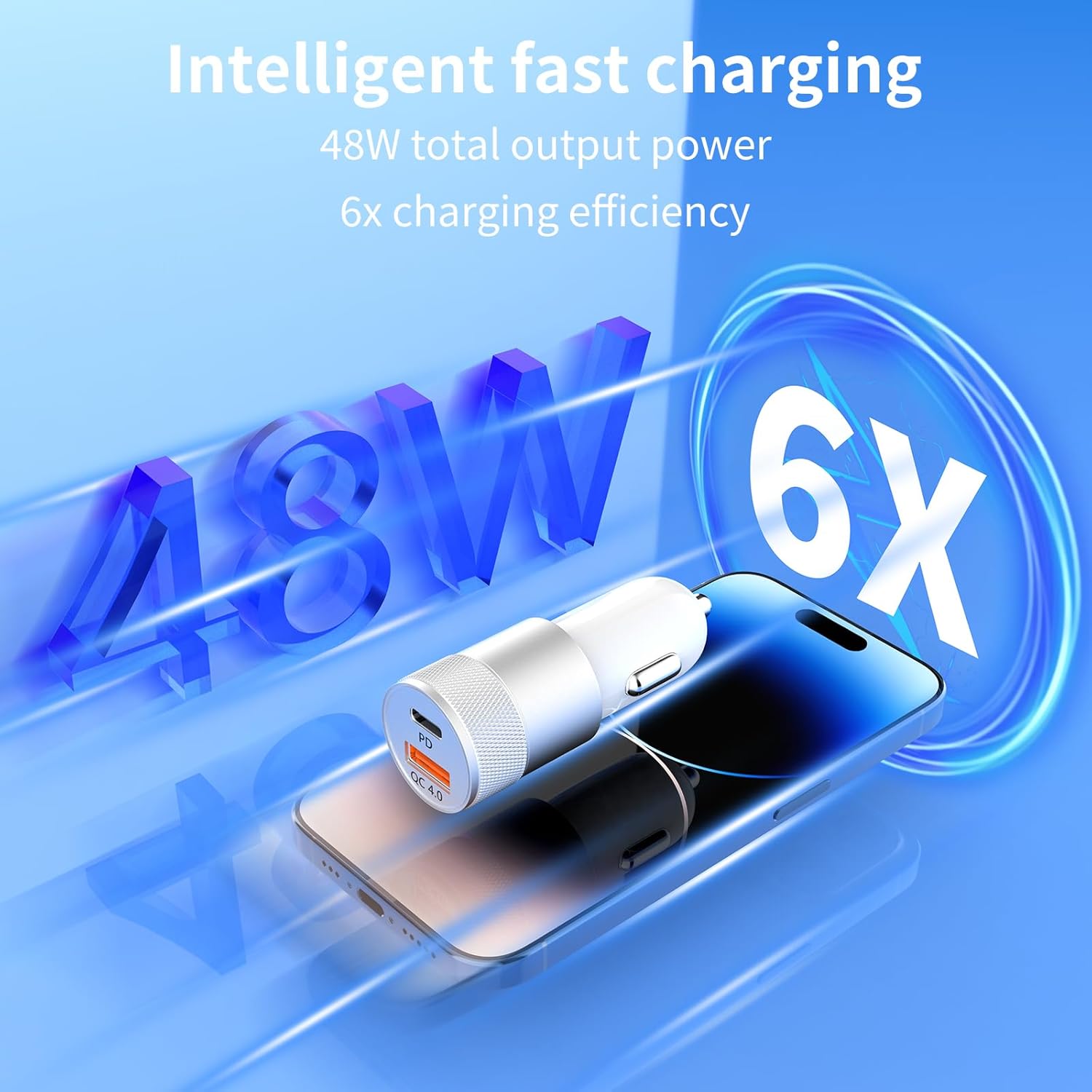 Thumbnail 2 de SANYEYE 48W car charger 2 port dual pack