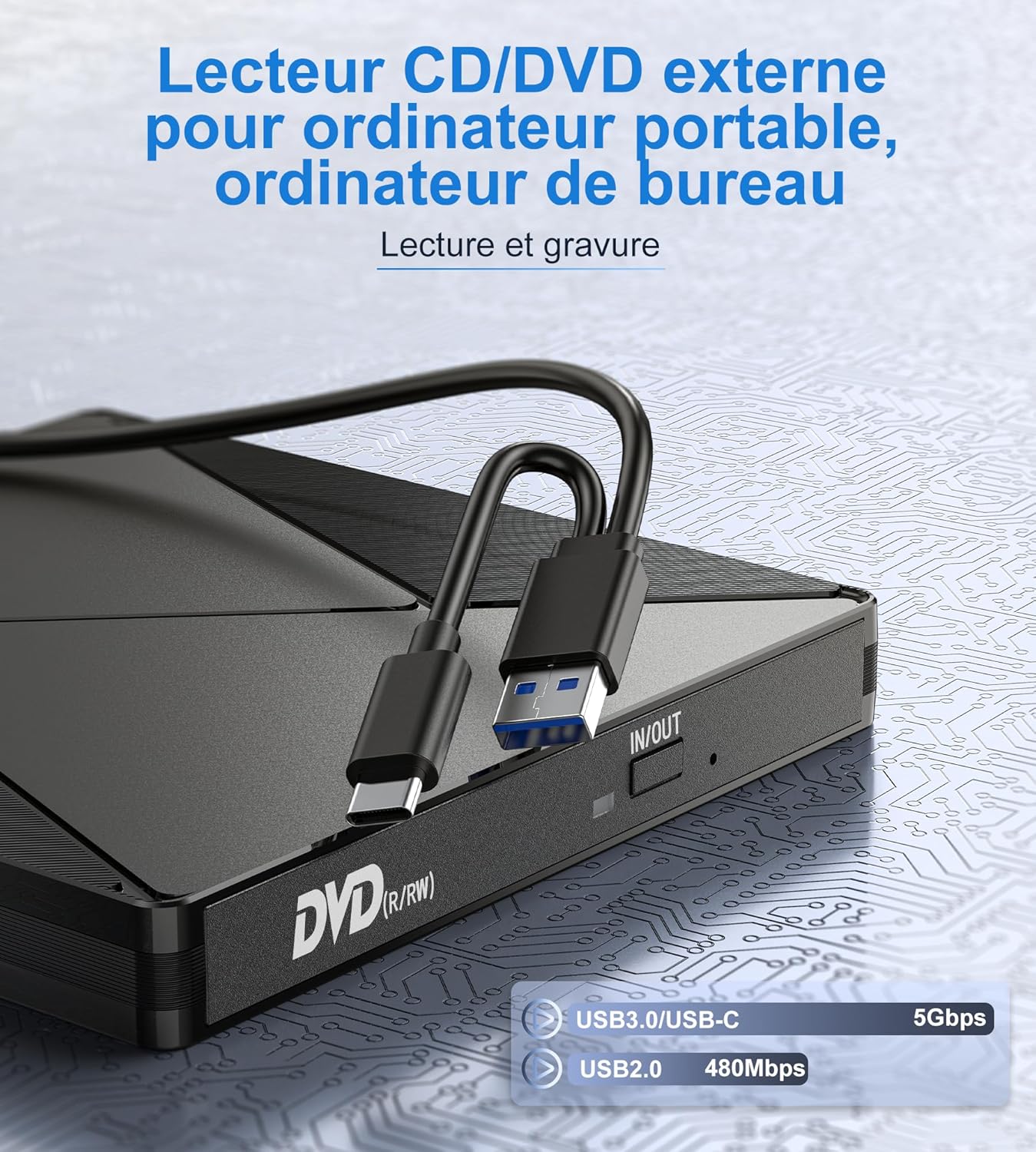 Thumbnail 6 de Lecteur CD/DVD Externe USB 3.0 8x 24x