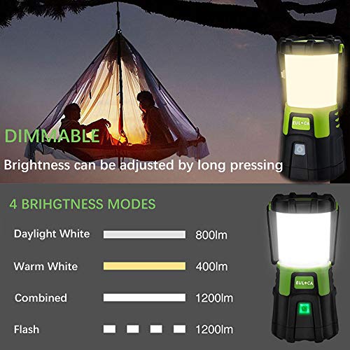 Detalle 2 de EULOCA Lanterne LED rechargeable dimmable pour camping 🏕