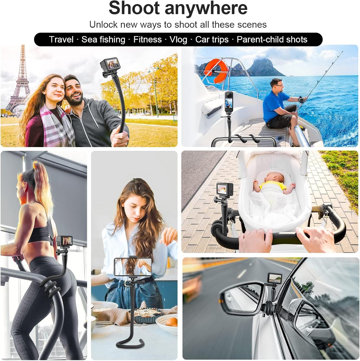 Thumbnail 4 de TELESIN Flexible Selfie Stick for Action Cameras