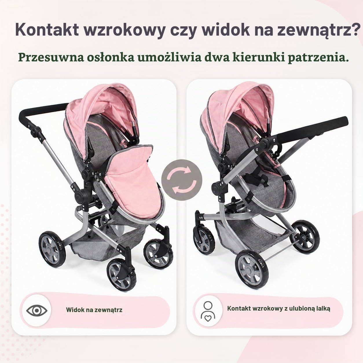 Thumbnail 4 de Bayer Chic 2000 Mika – wózek dla lalek 2 w 1, melanż szaro-różowy