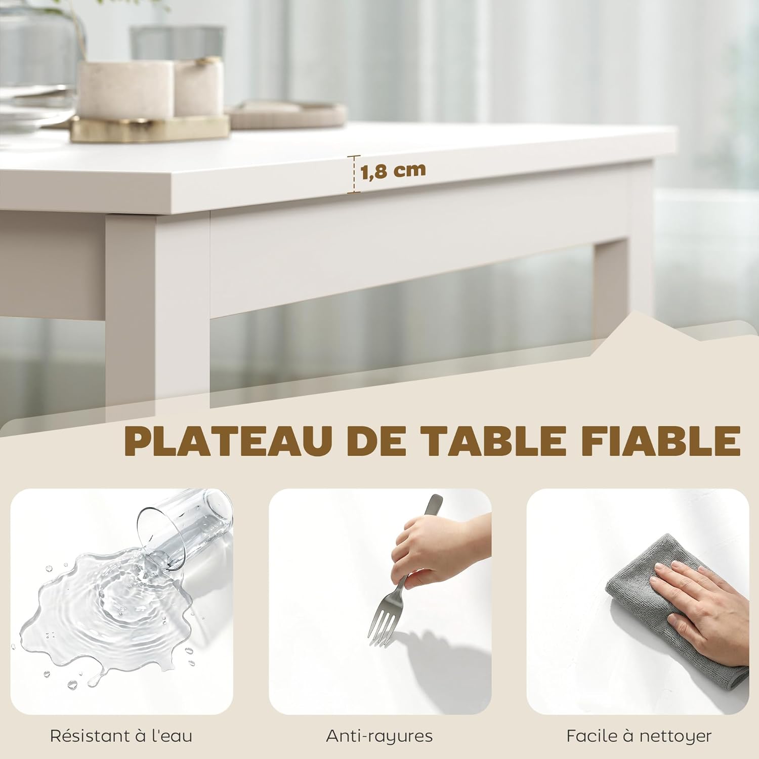 Thumbnail 5 de HOMCOM Table à manger extensible 80-120 cm
