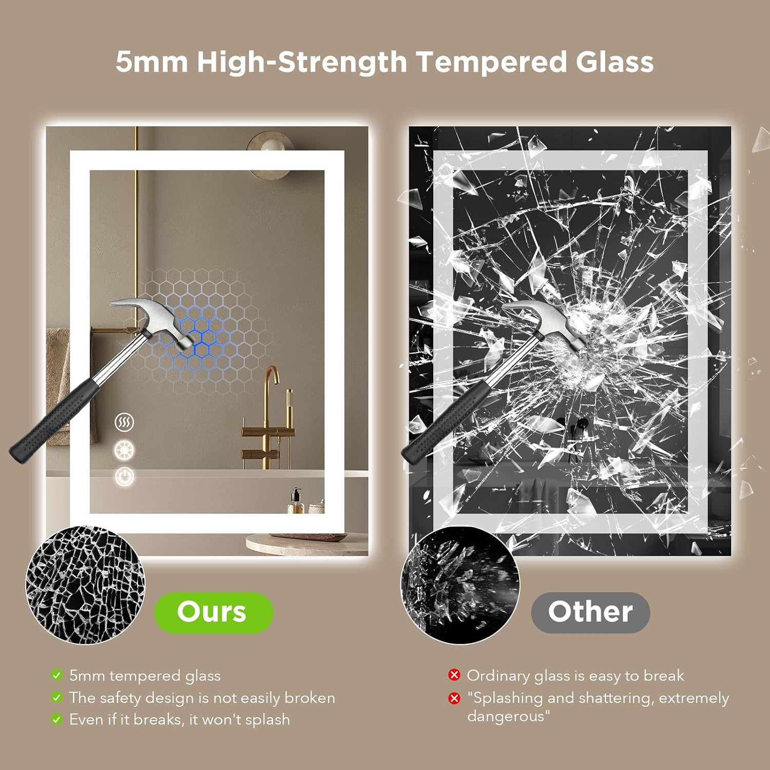 Thumbnail 6 de Xittoko LED Bathroom Mirror 24 x 32 Inch