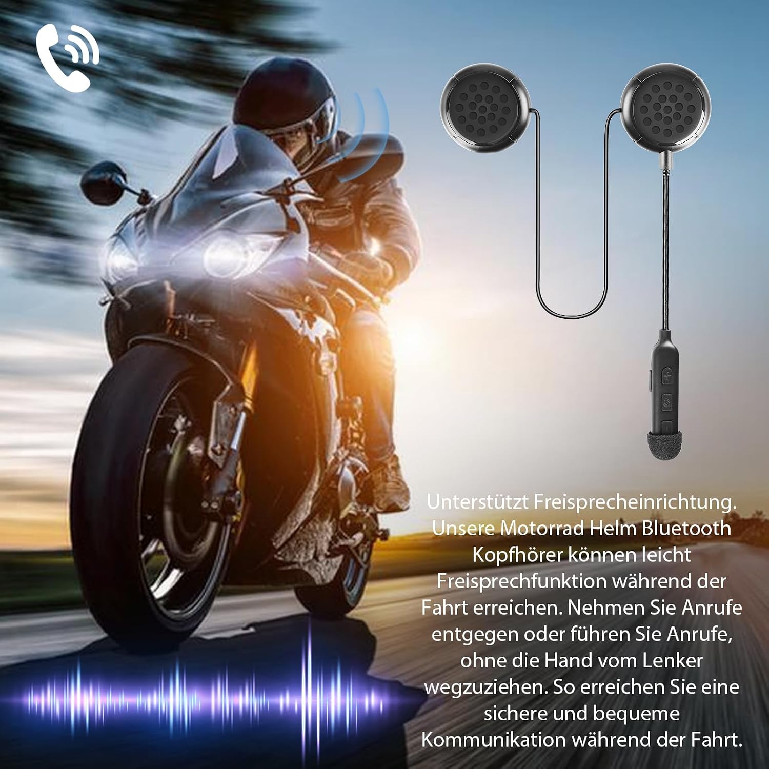 Thumbnail 2 de HOSPAOP BT12 motorhelmheadset met Bluetooth 5.0 en handsfree bellen