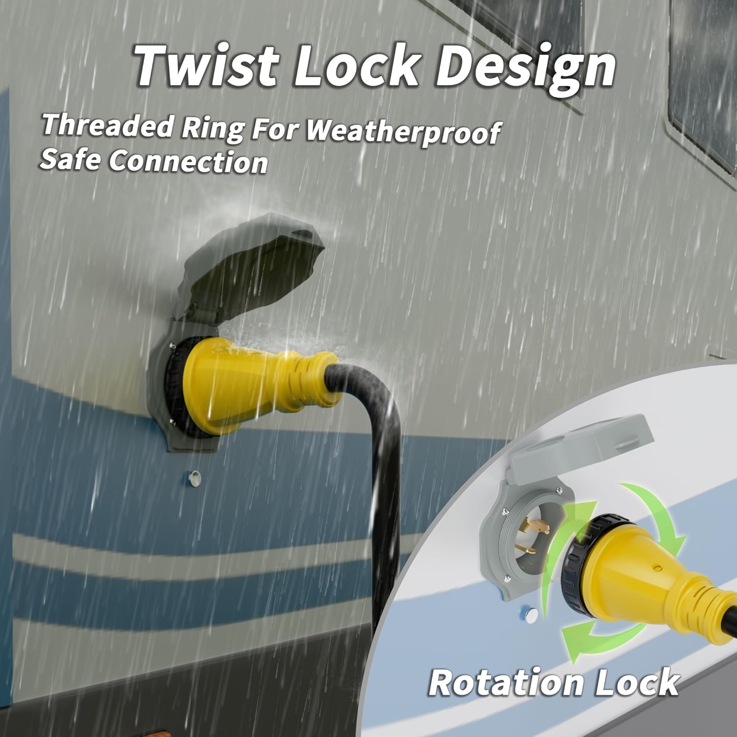 Thumbnail 2 de PlugSaf 50 Amp Generator Cord, 25FT 50A RV Extension with Twist Lock (NEMA 14-50P/SS2-50R)