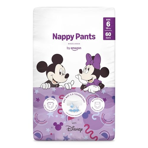 Detalle de Pañales de aprendizaje Disney talla 6 (más de 15 kg) por Amazon, 60 unidades