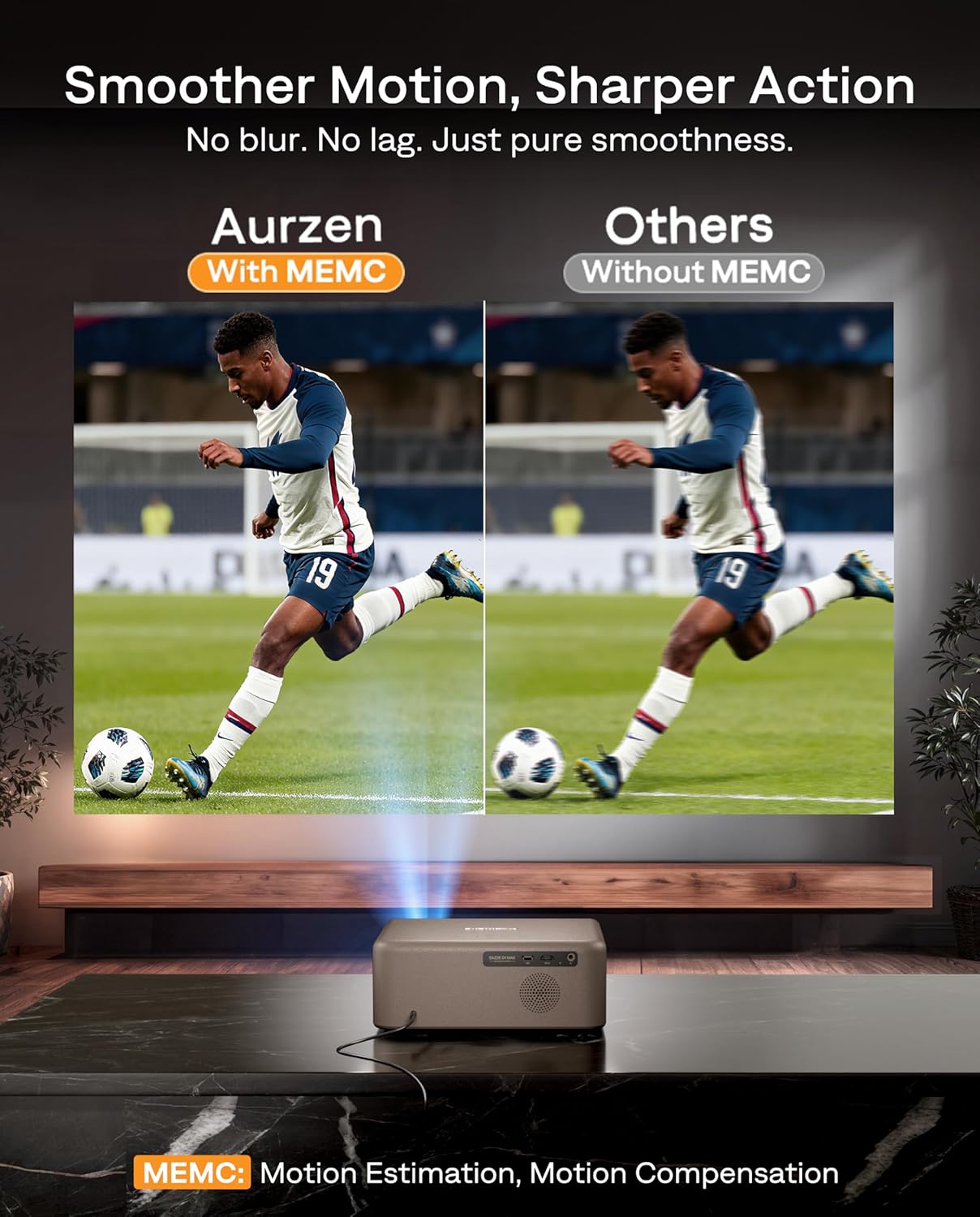 Detalle 2 de Aurzen EAZZE D1 MAX Smart Projector 1000 ANSI